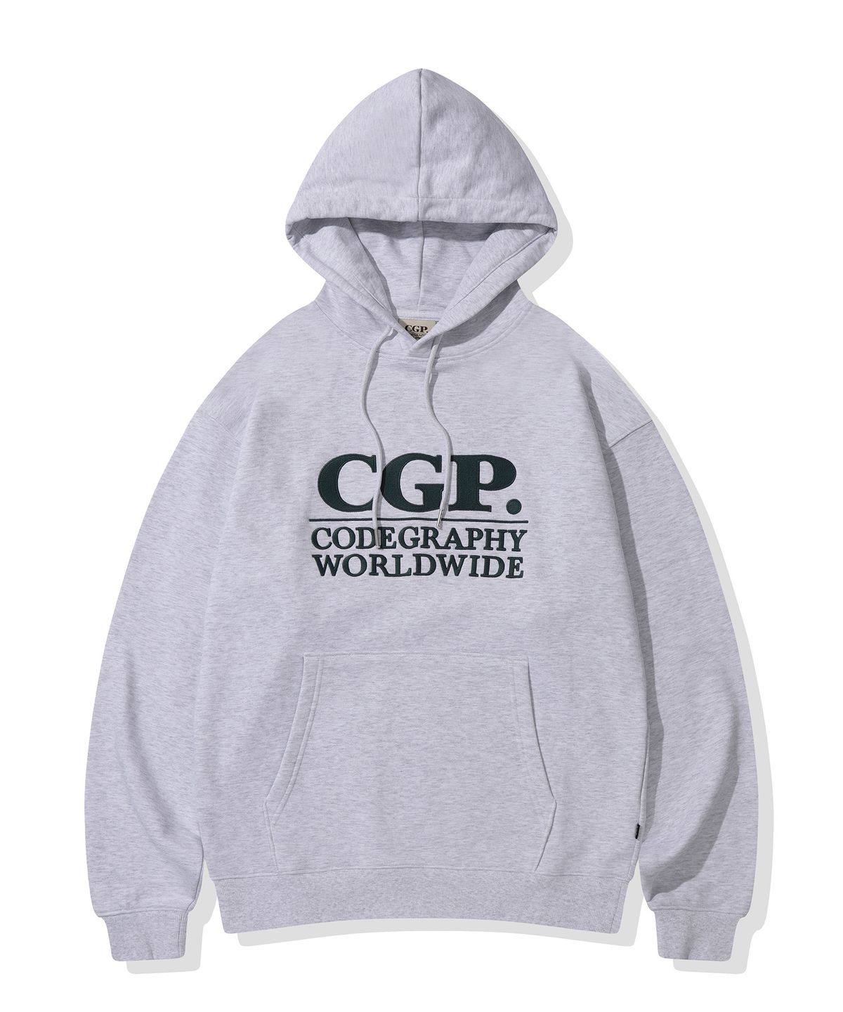 코드그라피(CGP) 스퀘어 로고 후디_멜란지그레이