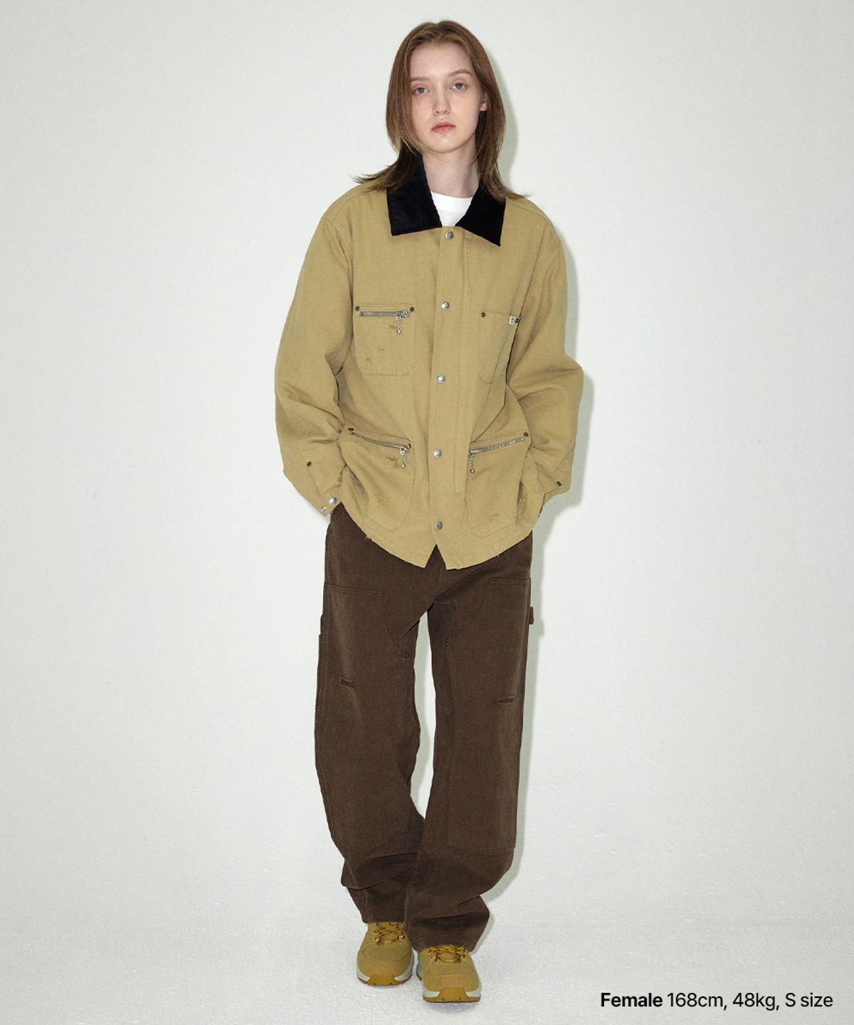 마하그리드(MAHAGRID) DOUBLE KNEE CANVAS PANT BROWN(MG2EFMD113A)