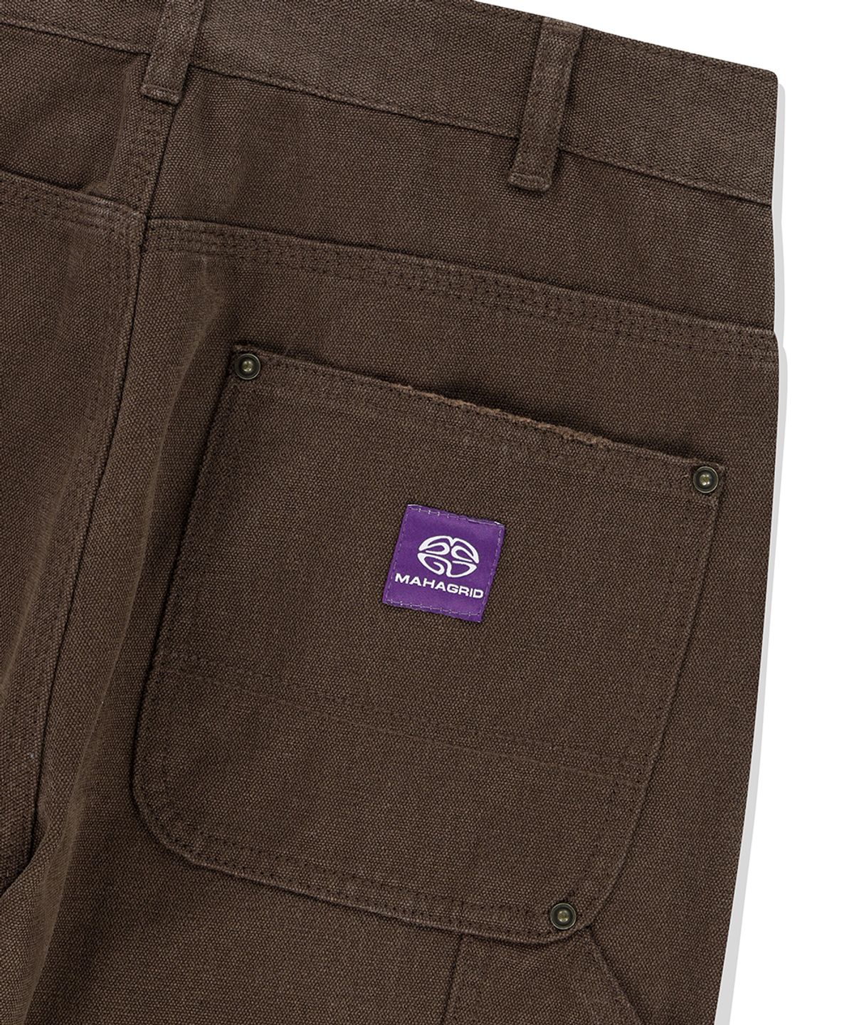 마하그리드(MAHAGRID) DOUBLE KNEE CANVAS PANT BROWN(MG2EFMD113A)