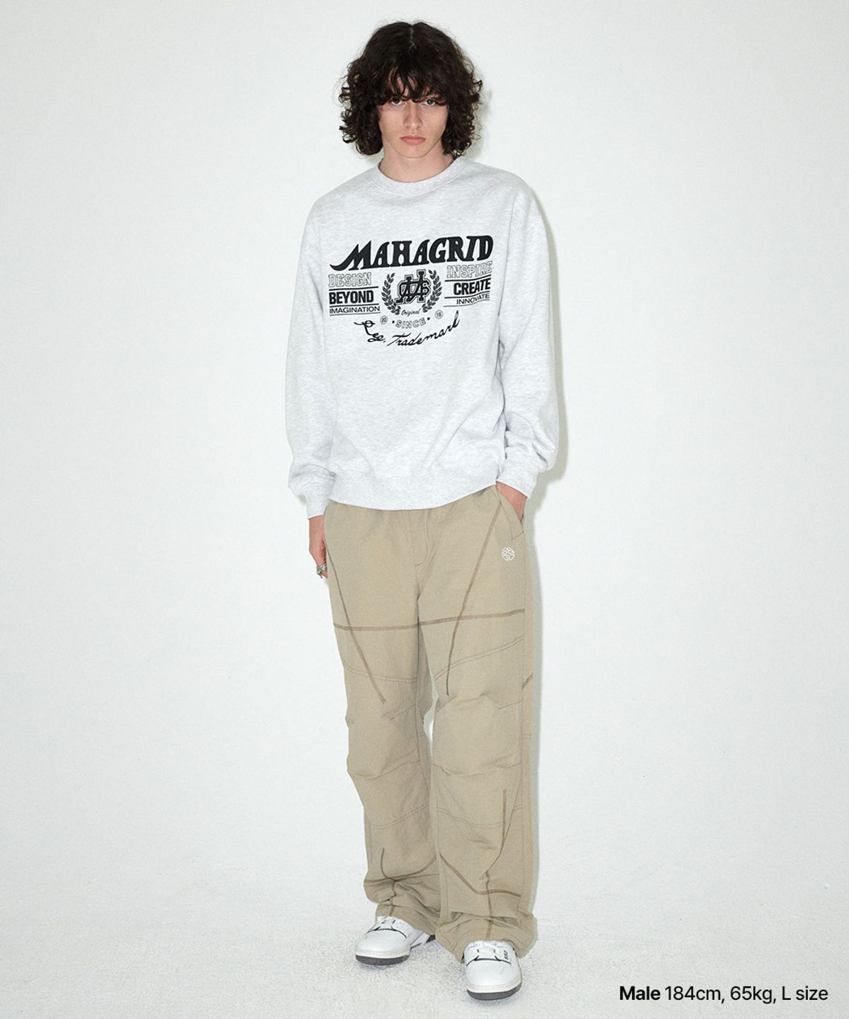 마하그리드(MAHAGRID) [FW 버전]COVER STITCH PARACHUTE PANT BEIGE(MG2EFMPA10A)