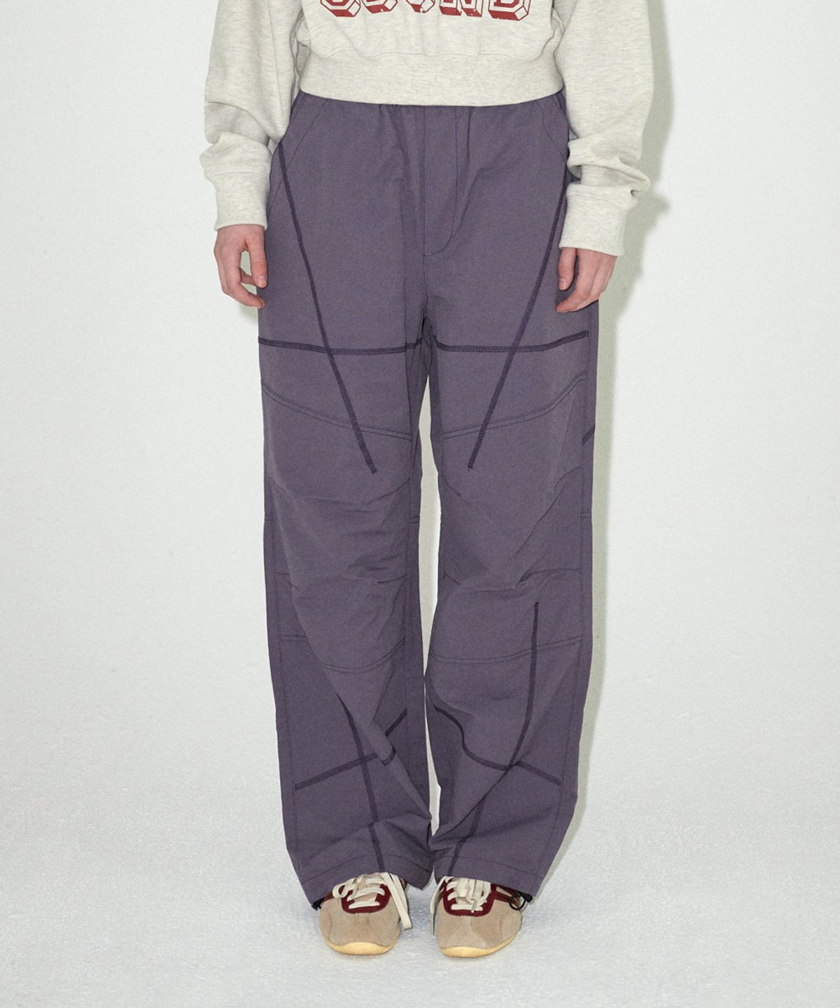 마하그리드(MAHAGRID) [FW 버전]COVER STITCH PARACHUTE PANT PURPLE(MG2EFMPA10A)