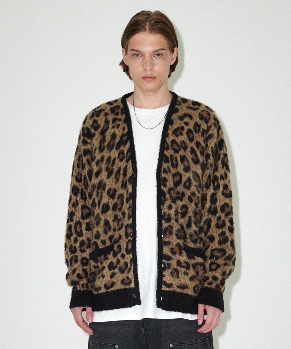마하그리드(MAHAGRID) LEOPARD HAIRY KNIT CARDIGAN BROWN(MG2EFMK692A)