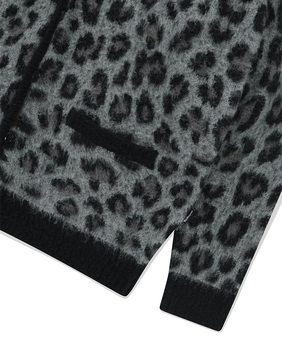 마하그리드(MAHAGRID) LEOPARD HAIRY KNIT CARDIGAN CHARCOAL(MG2EFMK692A)