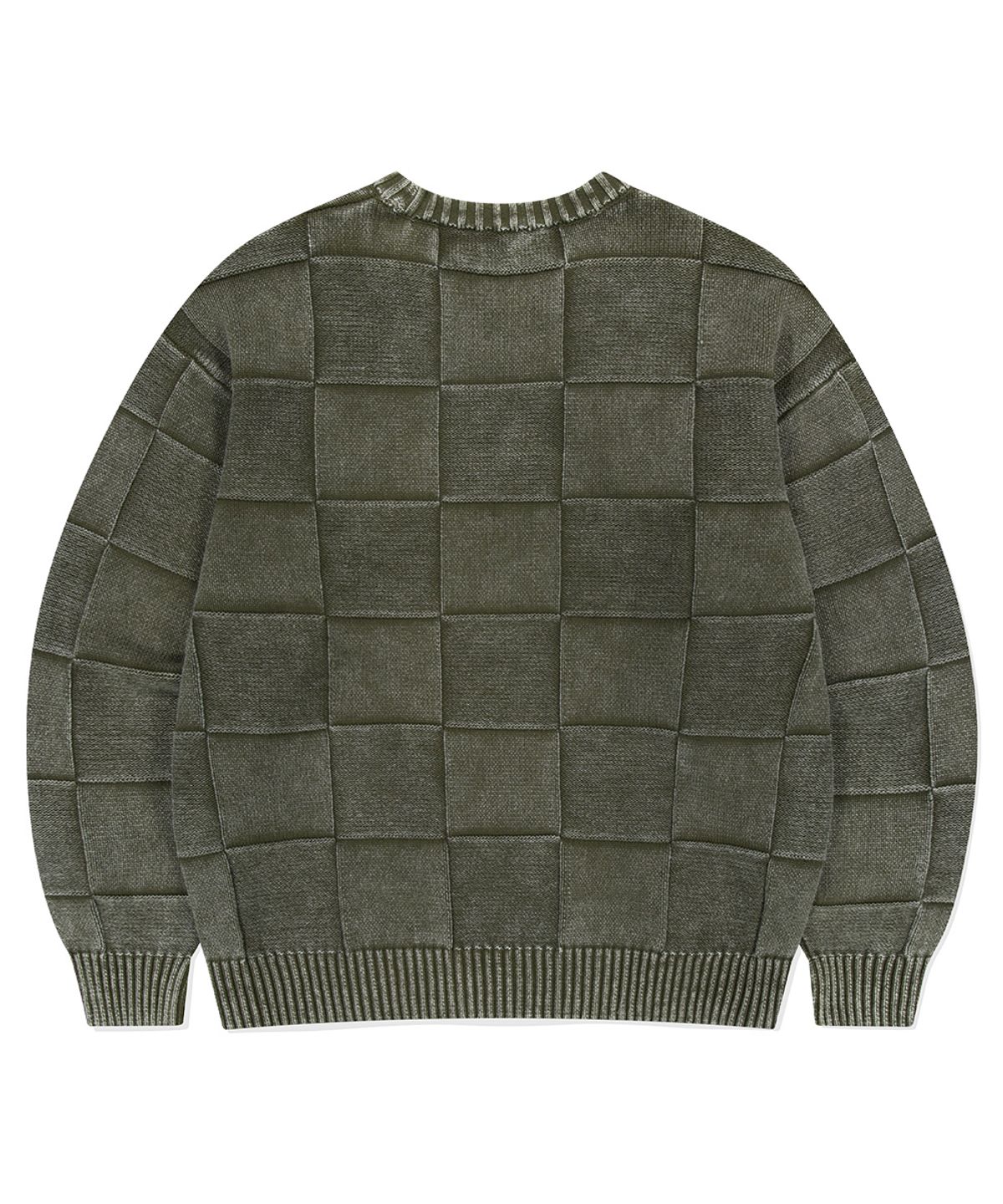 마하그리드(MAHAGRID) PIGMENT CHECKERBOARD KNIT SWEATER KHAKI(MG2EFMK600A)