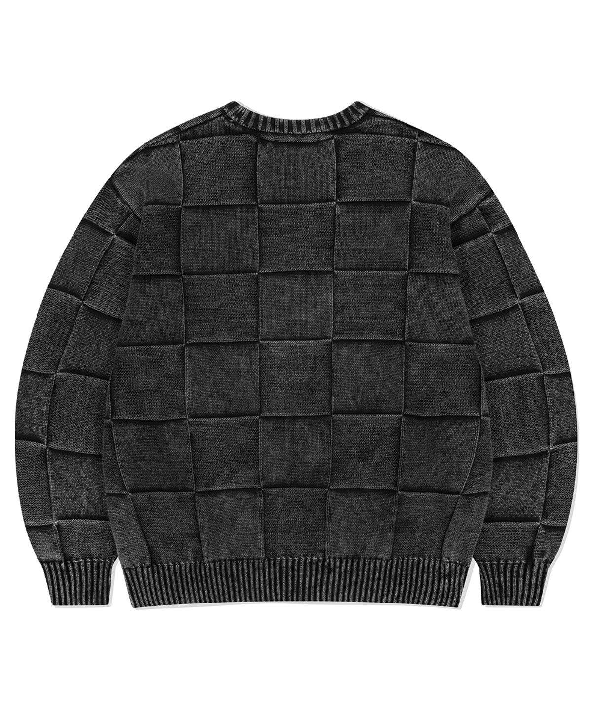 마하그리드(MAHAGRID) PIGMENT CHECKERBOARD KNIT SWEATER BLACK(MG2EFMK600A)
