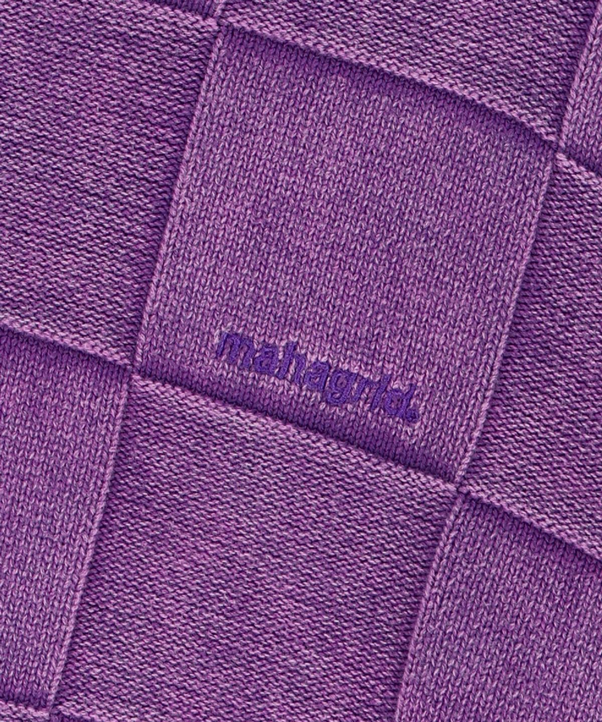 마하그리드(MAHAGRID) PIGMENT CHECKERBOARD KNIT SWEATER PURPLE(MG2EFMK600A)