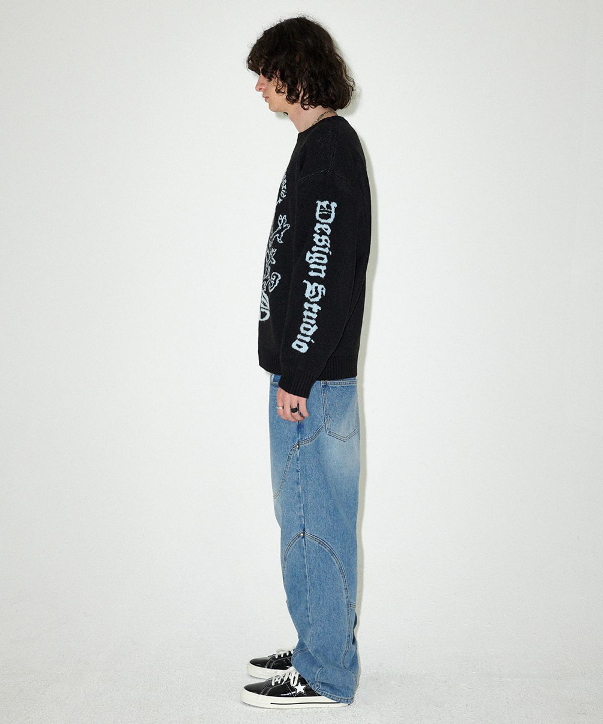 마하그리드(MAHAGRID) FIREDRAKE KNIT SWEATER BLACK(MG2EFMK603A)