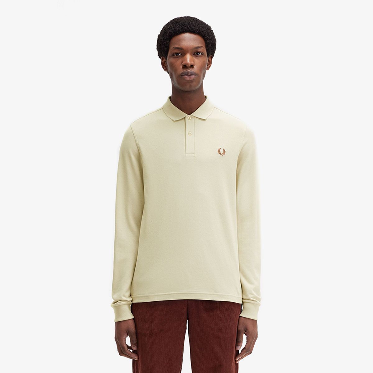 프레드페리(FRED PERRY) [M6006] 롱 슬리브 플레인 프레드페리 셔츠 - 오트밀/위스키브라운 AFPM2436006-W69