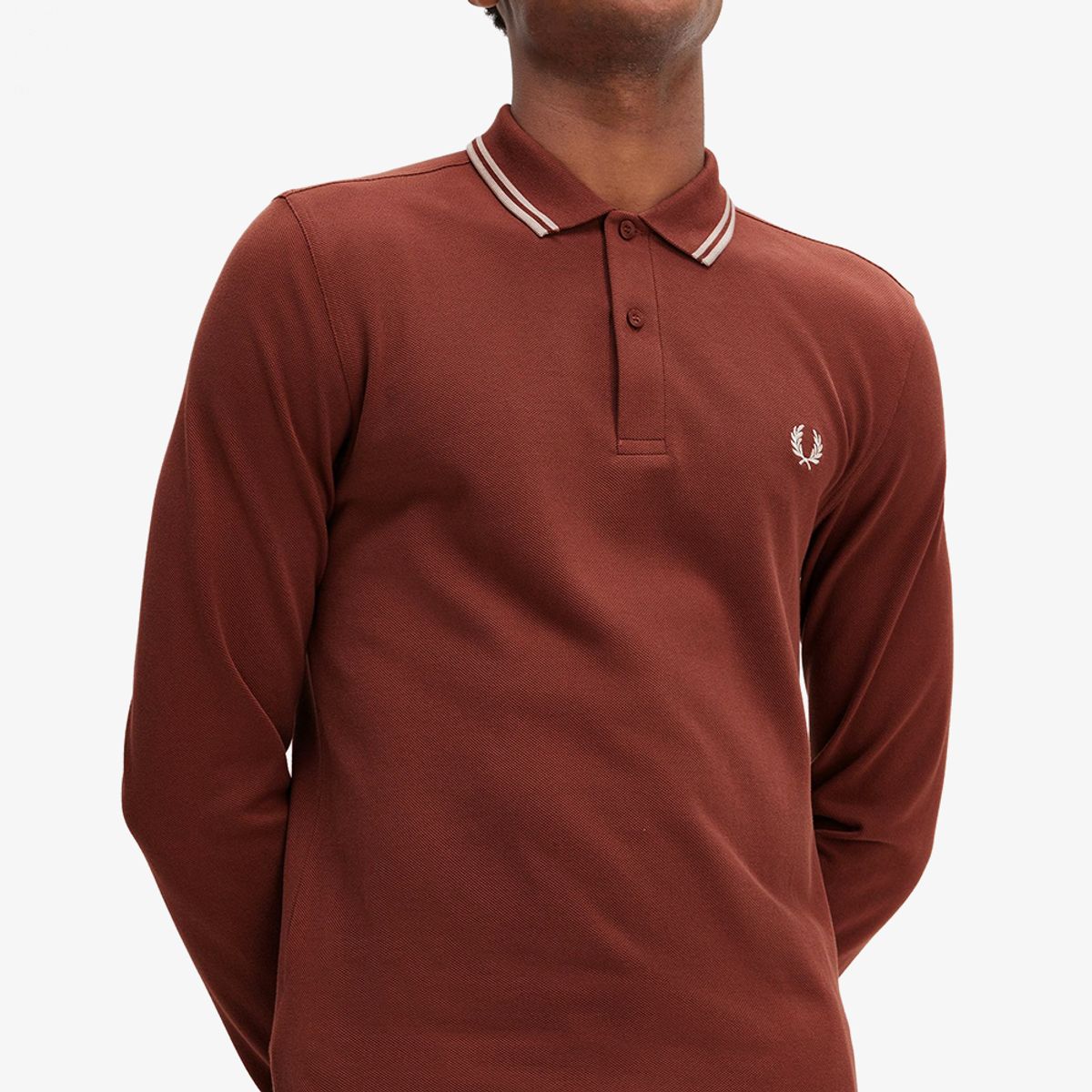 프레드페리(FRED PERRY) [M3636] 롱슬리브 트윈 팁 프레드페리 셔츠 - 위스키브라운/포리지말 AFPM2433636-W52