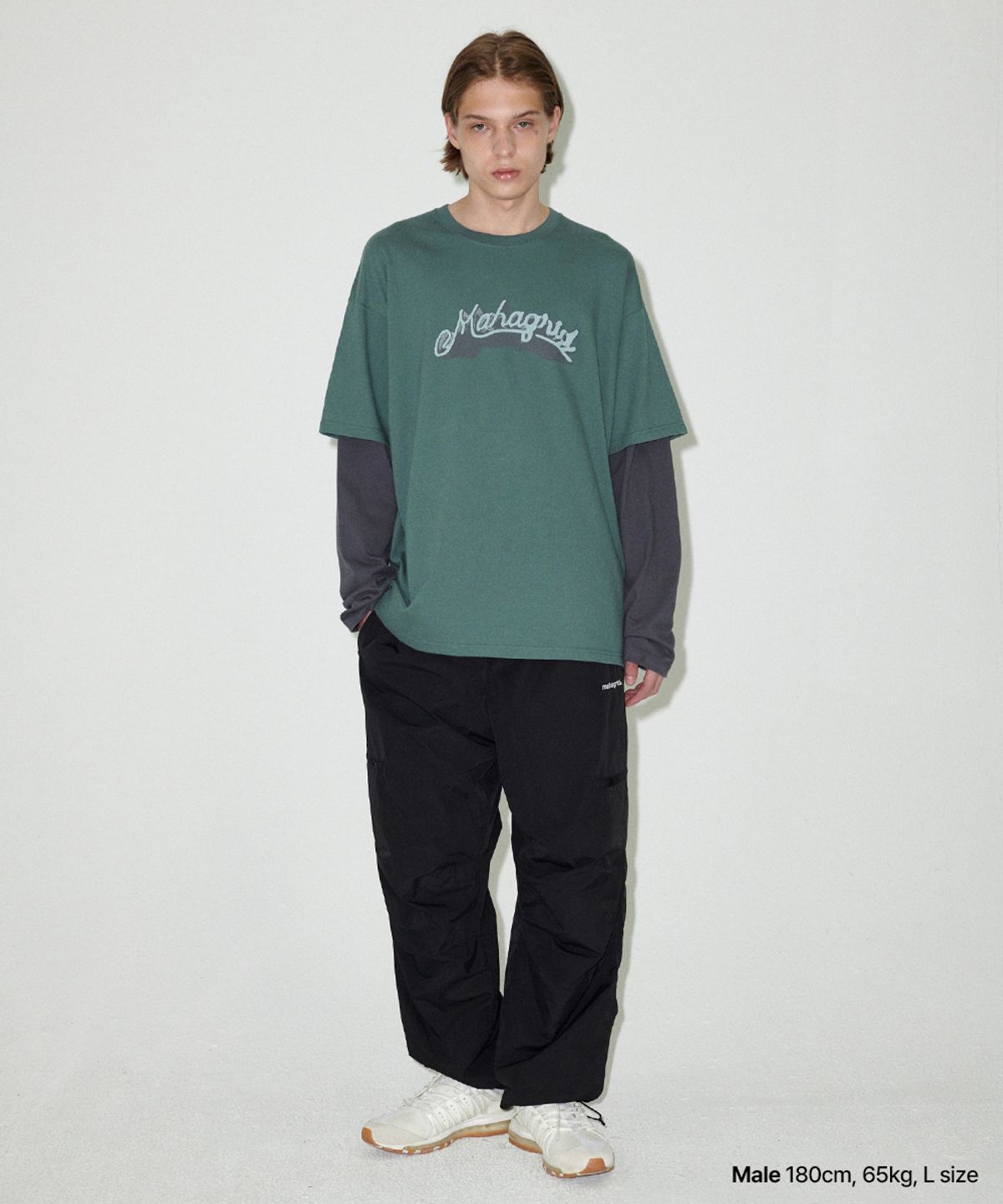 마하그리드(MAHAGRID) SYMBOL LAYERED LS TEE BLUE(MG2EFMT568A)