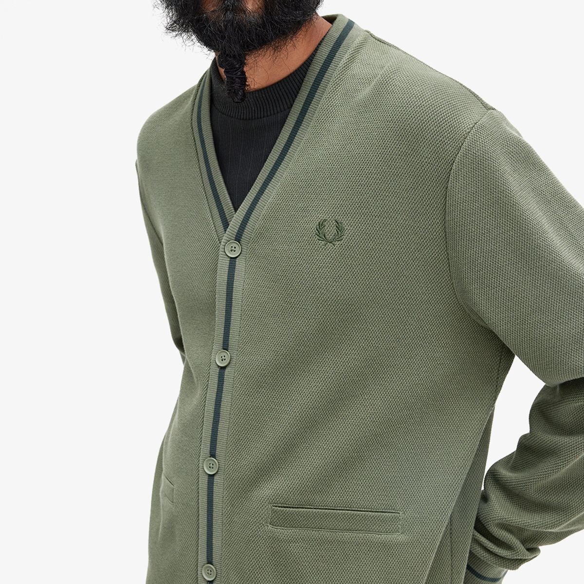 프레드페리(FRED PERRY) [Sharp] 팁 피케 텍스쳐 가디건 (W49) AFPM2432654-W49