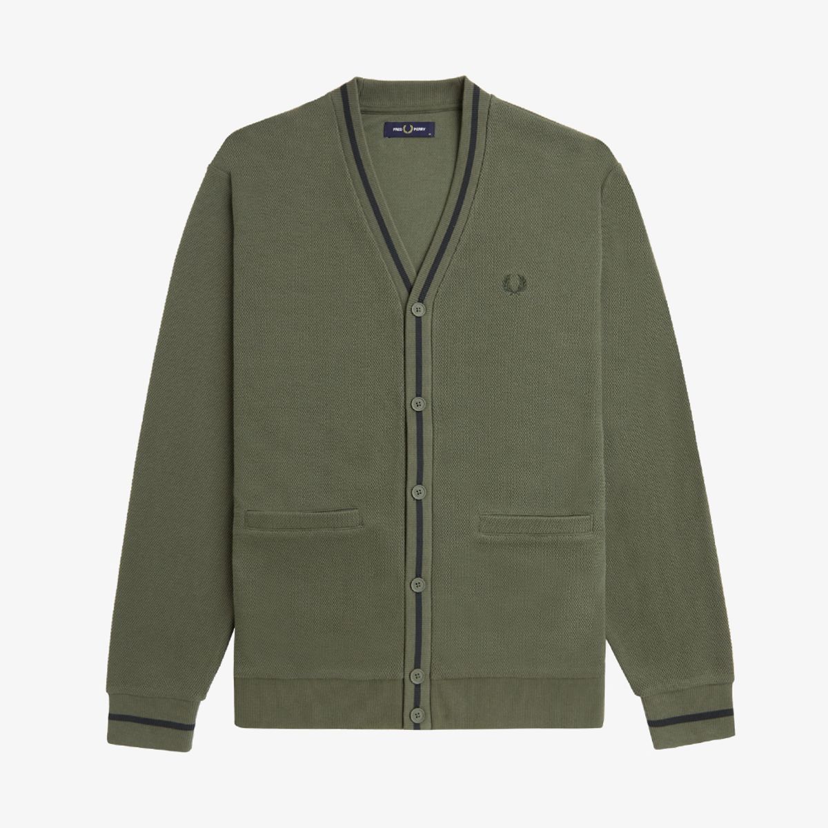 프레드페리(FRED PERRY) [Sharp] 팁 피케 텍스쳐 가디건 (W49) AFPM2432654-W49
