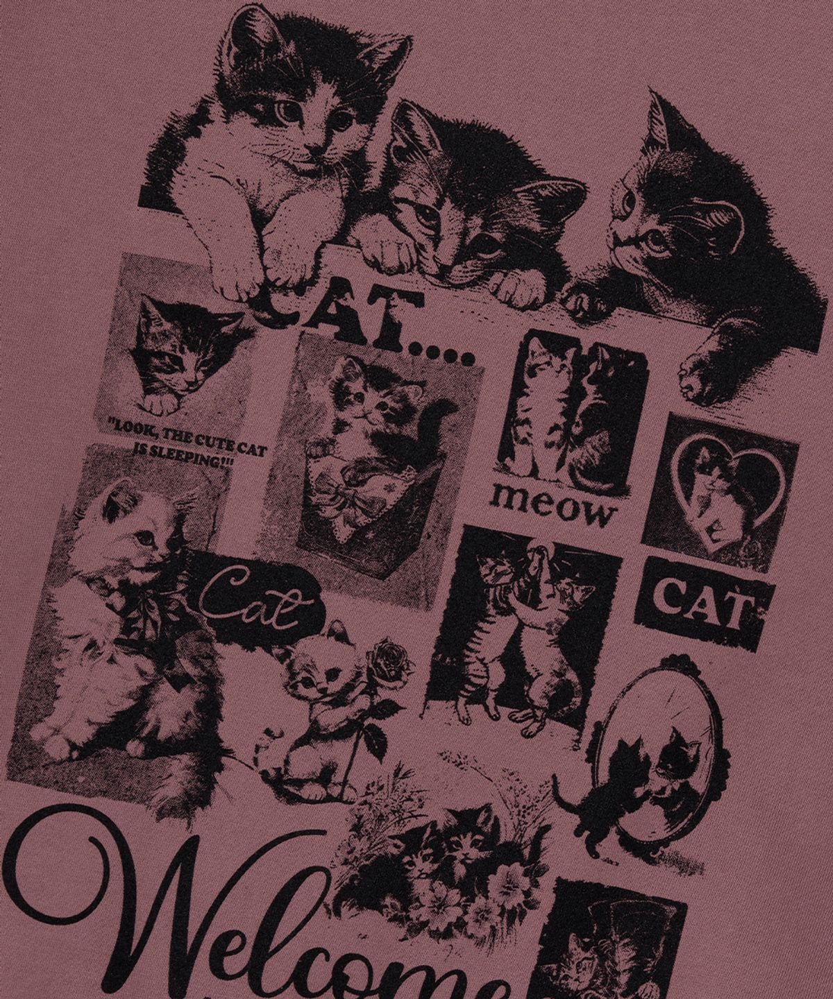 마하그리드(MAHAGRID) CAT COLLAGE SWEATSHIRT PINK(MG2EFMM456A)