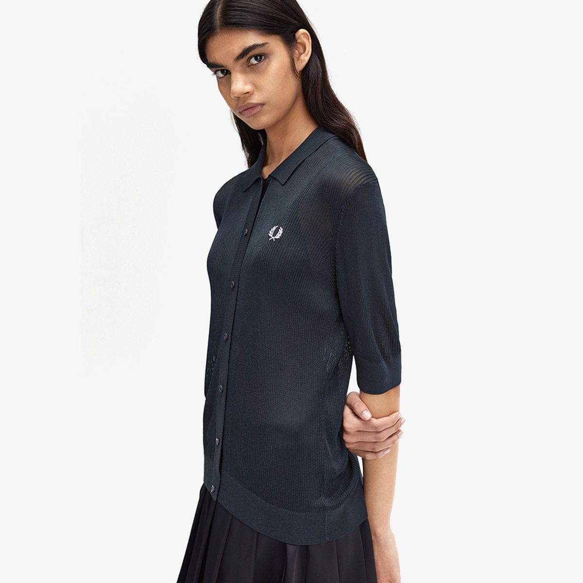 프레드페리(FRED PERRY) [Womens] 립 니트 셔츠 (608) AFPF2438106-608