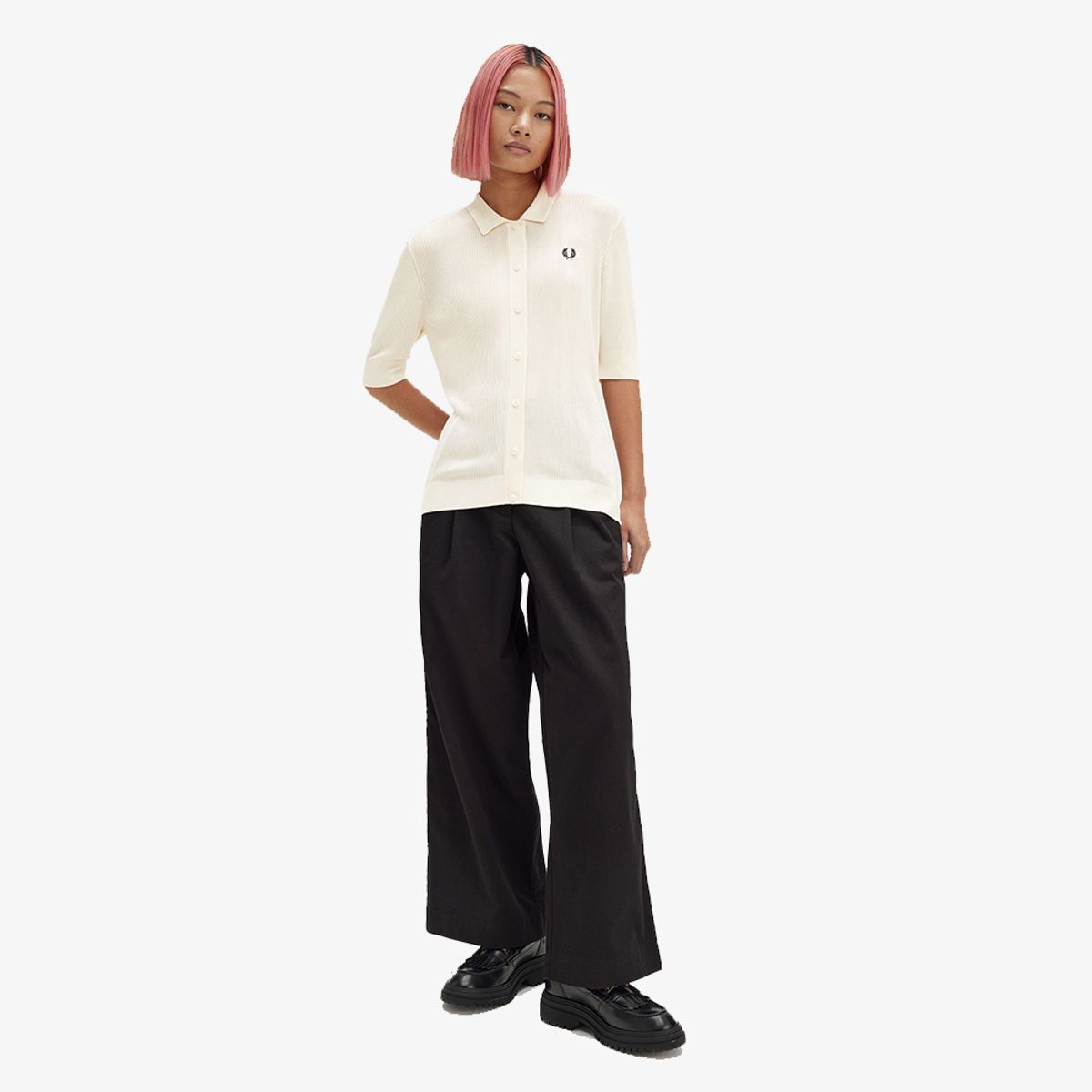 프레드페리(FRED PERRY) [Womens] 립 니트 셔츠 (560) AFPF2438106-560