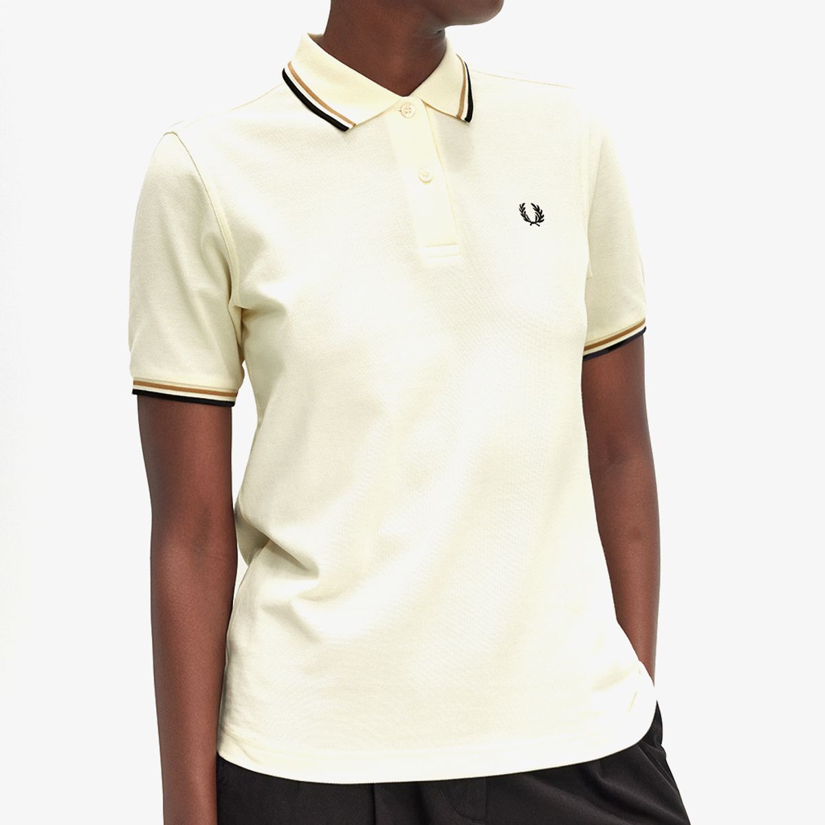 프레드페리(FRED PERRY) [G3600] 여성 트윈 팁 프레드페리 셔츠 - 에크루/웜스톤/블랙 AFPF2433600-X82
