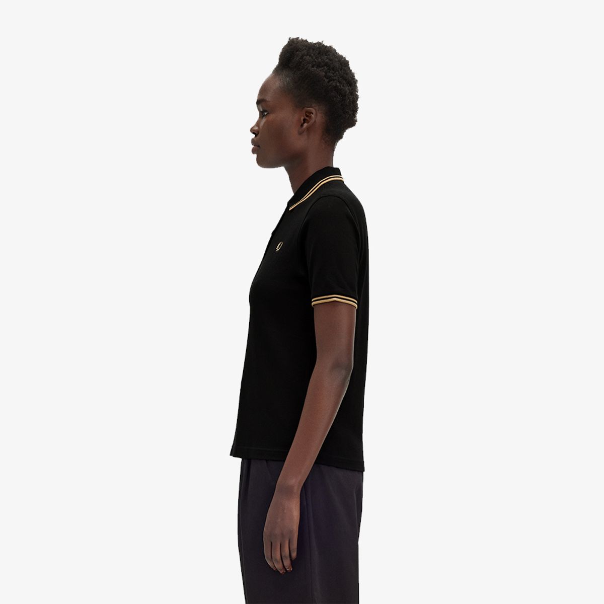 프레드페리(FRED PERRY) [G3600] 여성 트윈 팁 프레드페리 셔츠 - 블랙/웜스톤 AFPF2433600-U78