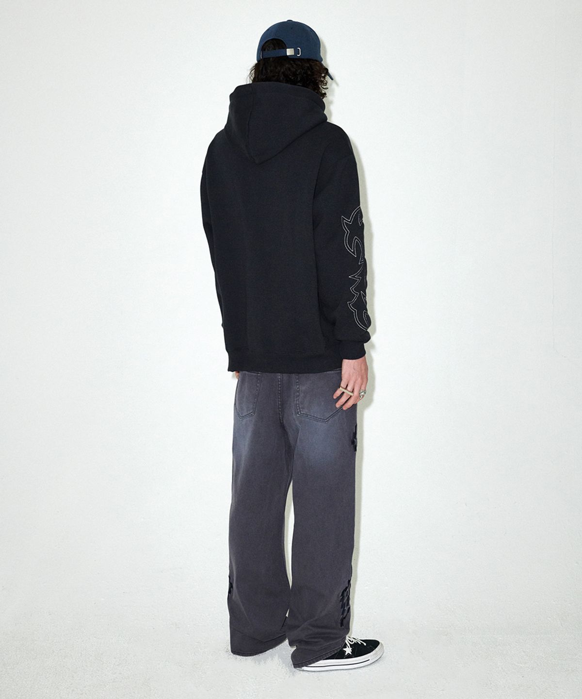 마하그리드(MAHAGRID) WESTERN STITCH HOODIE BLACK(MG2EFMM415A)