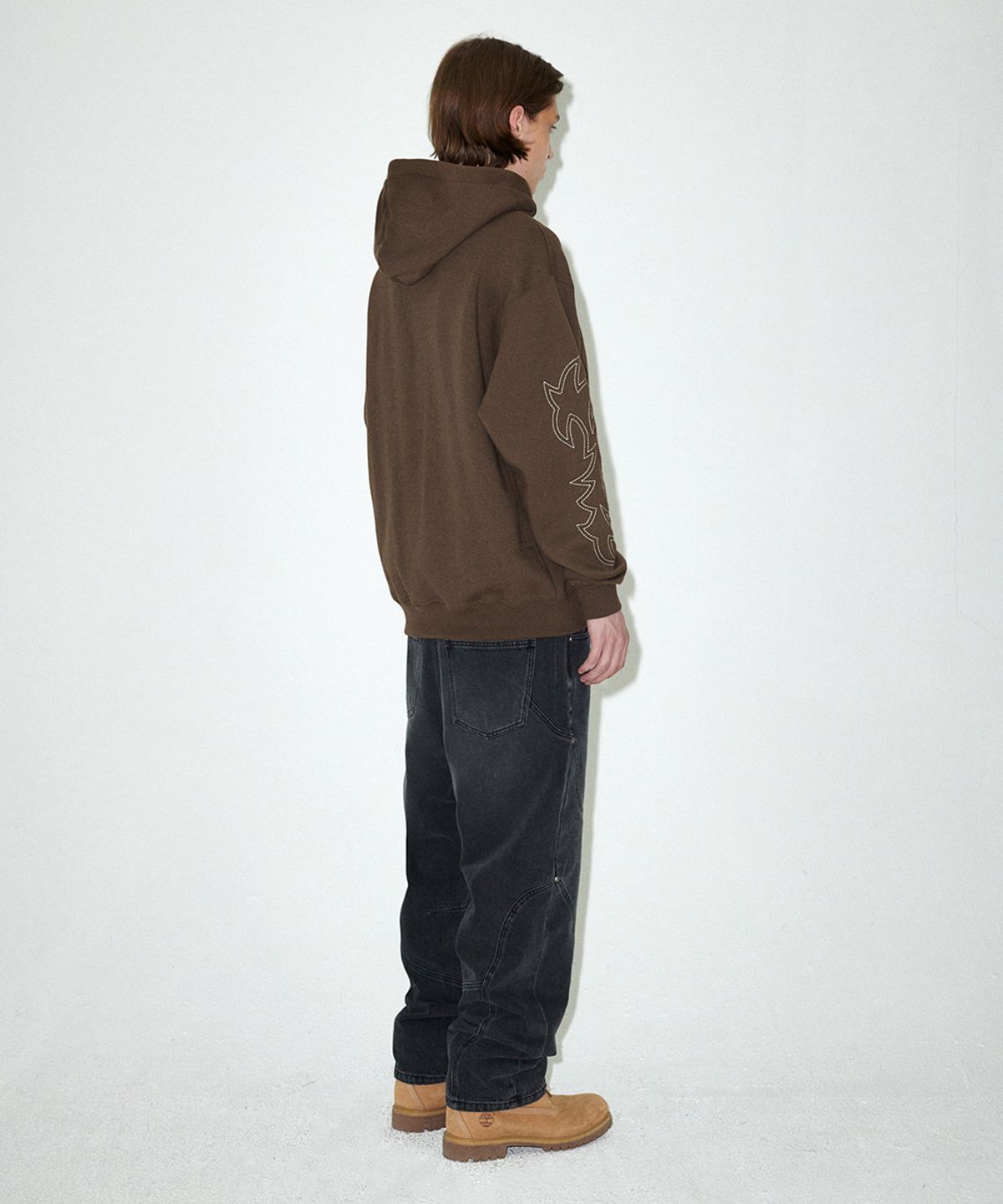 마하그리드(MAHAGRID) WESTERN STITCH HOODIE BROWN(MG2EFMM415A)