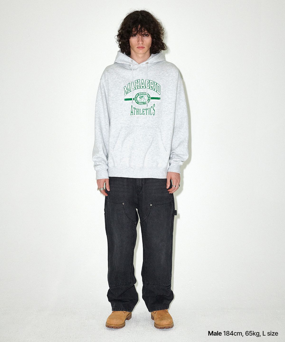 마하그리드(MAHAGRID) LION ATHLETICS HOODIE LIGHT GREY(MG2EFMM417A)