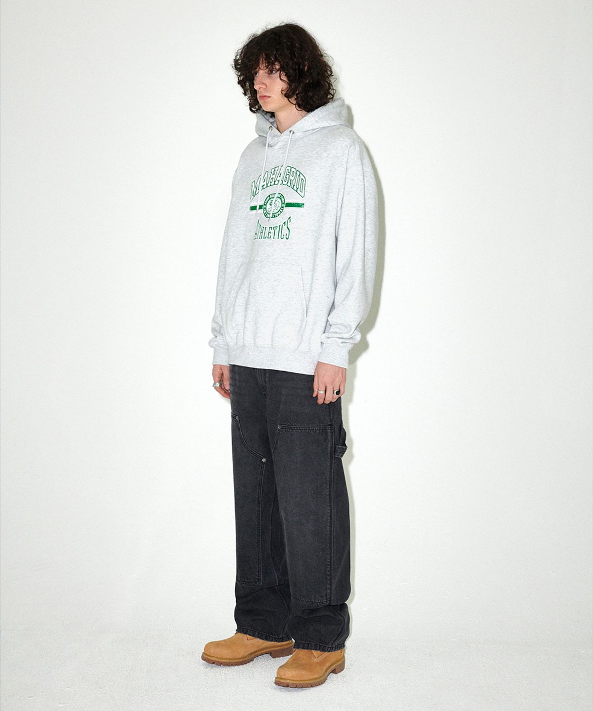 마하그리드(MAHAGRID) LION ATHLETICS HOODIE LIGHT GREY(MG2EFMM417A)