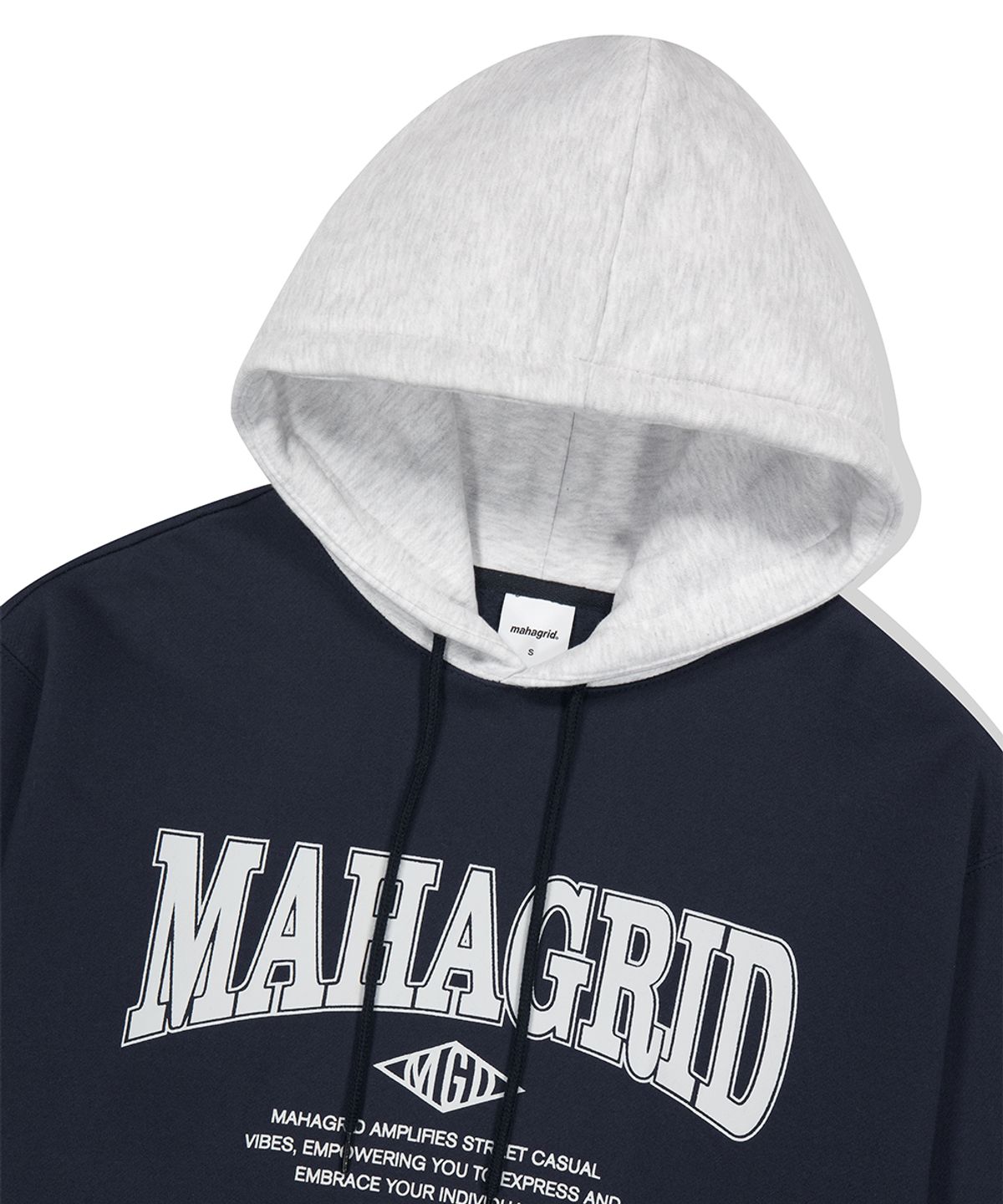 마하그리드(MAHAGRID) BASIC COLOR BLOCK HOODIE NAVY(MG2EFMM421A)