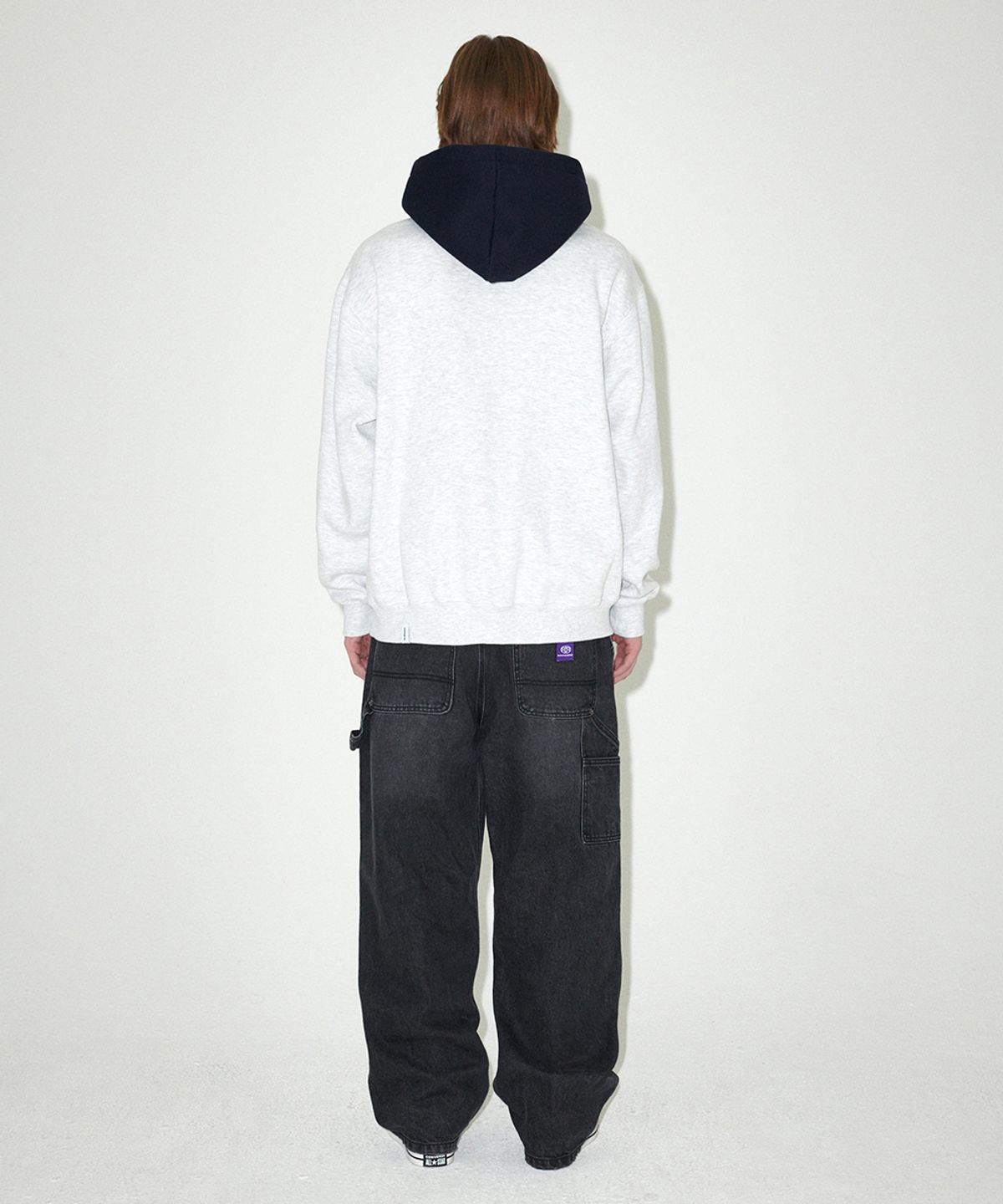 마하그리드(MAHAGRID) BASIC COLOR BLOCK HOODIE LIGHT GREY(MG2EFMM421A)