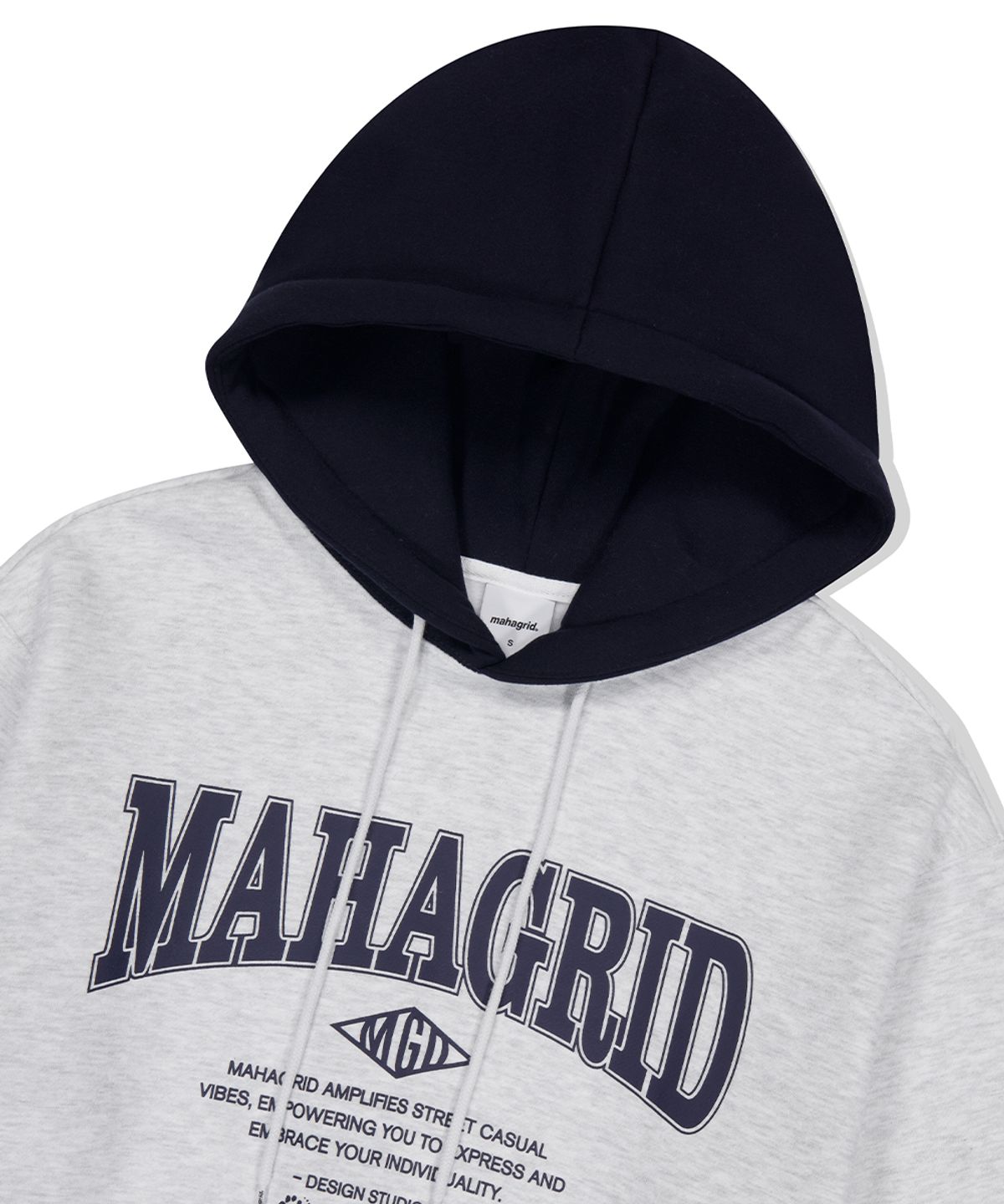 마하그리드(MAHAGRID) BASIC COLOR BLOCK HOODIE LIGHT GREY(MG2EFMM421A)