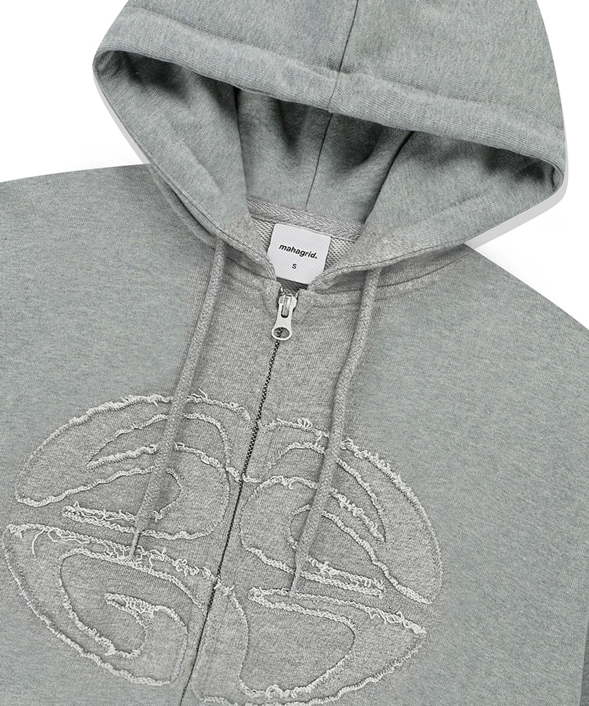 마하그리드(MAHAGRID) ECLIPSE RAW CUT ZIP UP HOODIE GREY(MG2EFMM490A)