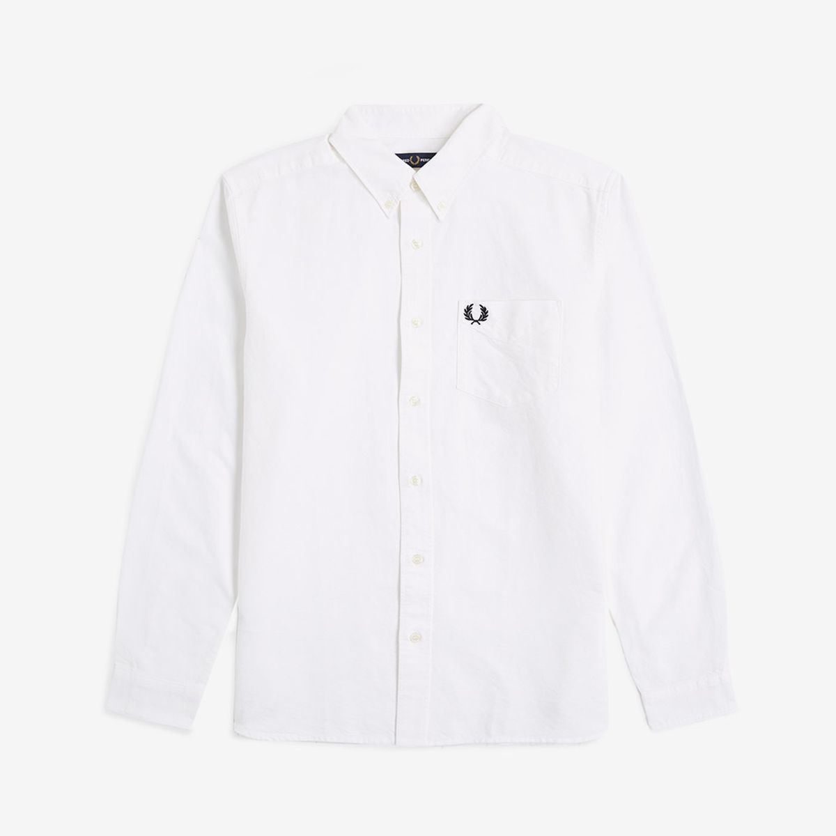 프레드페리(FRED PERRY) [Baseline] 롱 슬리브 옥스포드 셔츠 - 화이트/네이비 AFPM2G95516-100