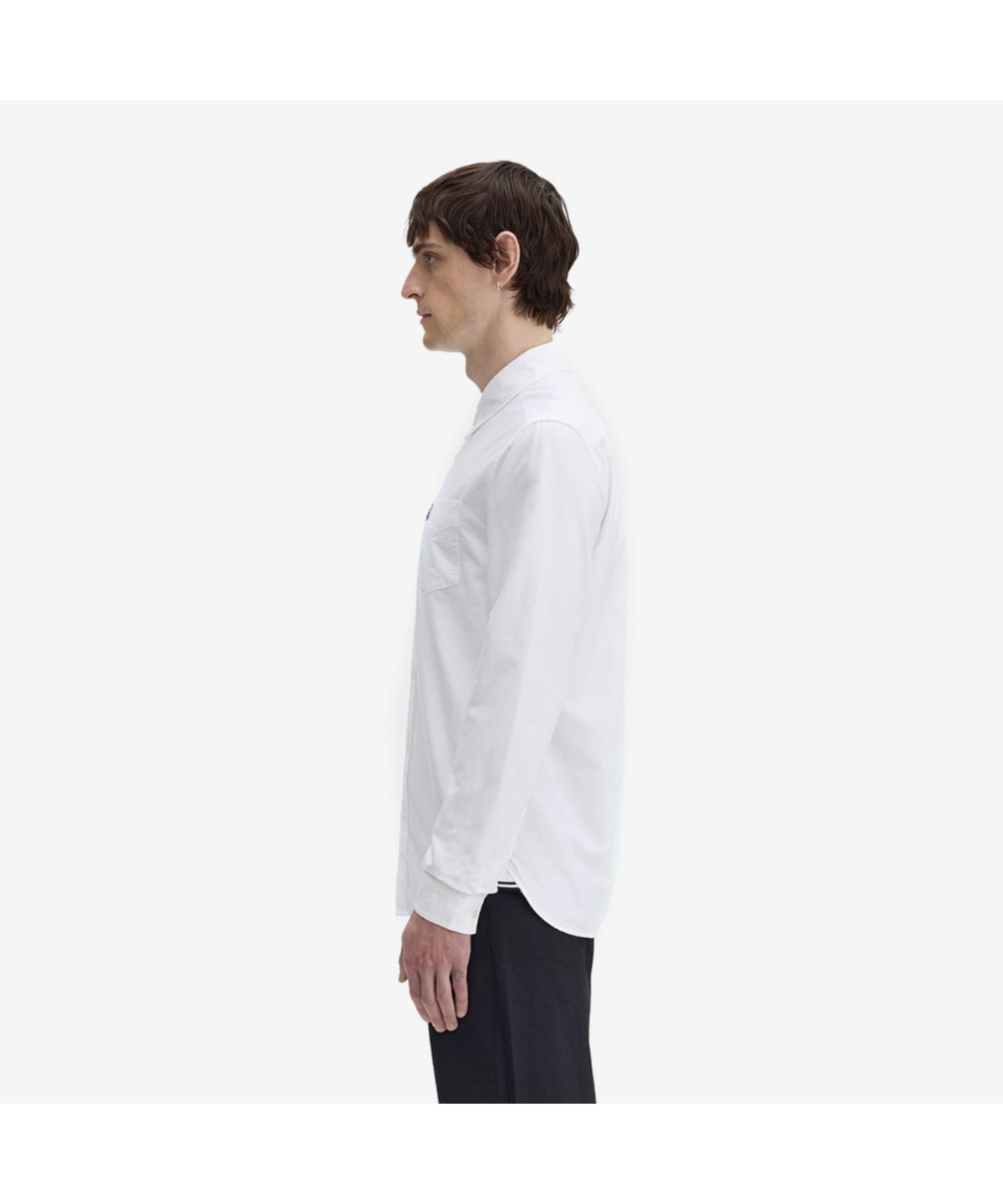 프레드페리(FRED PERRY) [Baseline] 롱 슬리브 옥스포드 셔츠 - 화이트/네이비 AFPM2G95516-100