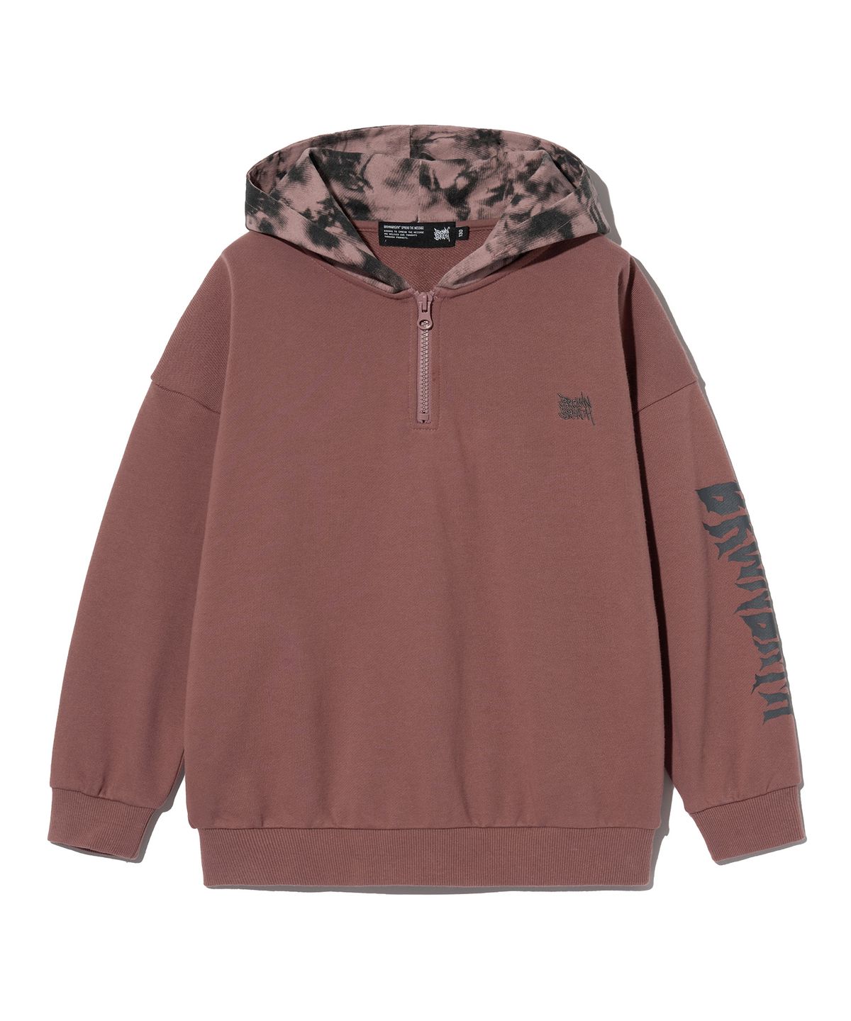 브라운브레스 키즈(BROWNBREATH KIDS) KIDS DYED COMBI HOODIE - INDY PINK