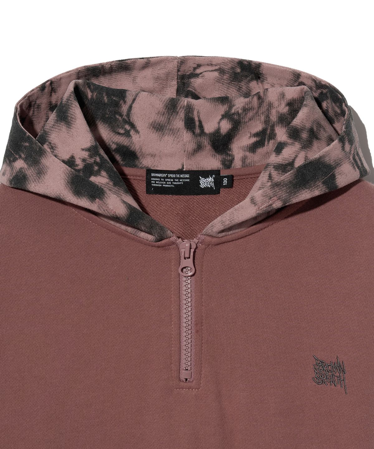 브라운브레스 키즈(BROWNBREATH KIDS) KIDS DYED COMBI HOODIE - INDY PINK