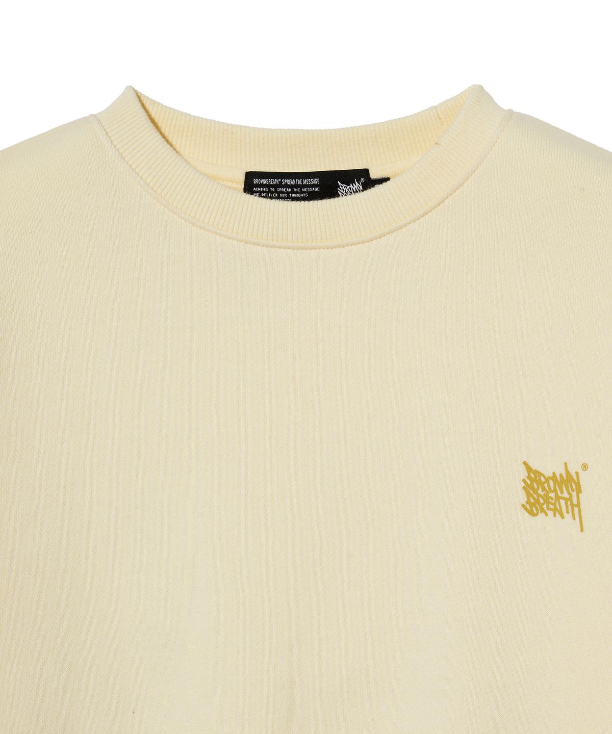 브라운브레스 키즈(BROWNBREATH KIDS) KIDS TAG CREWNECK - CREAM