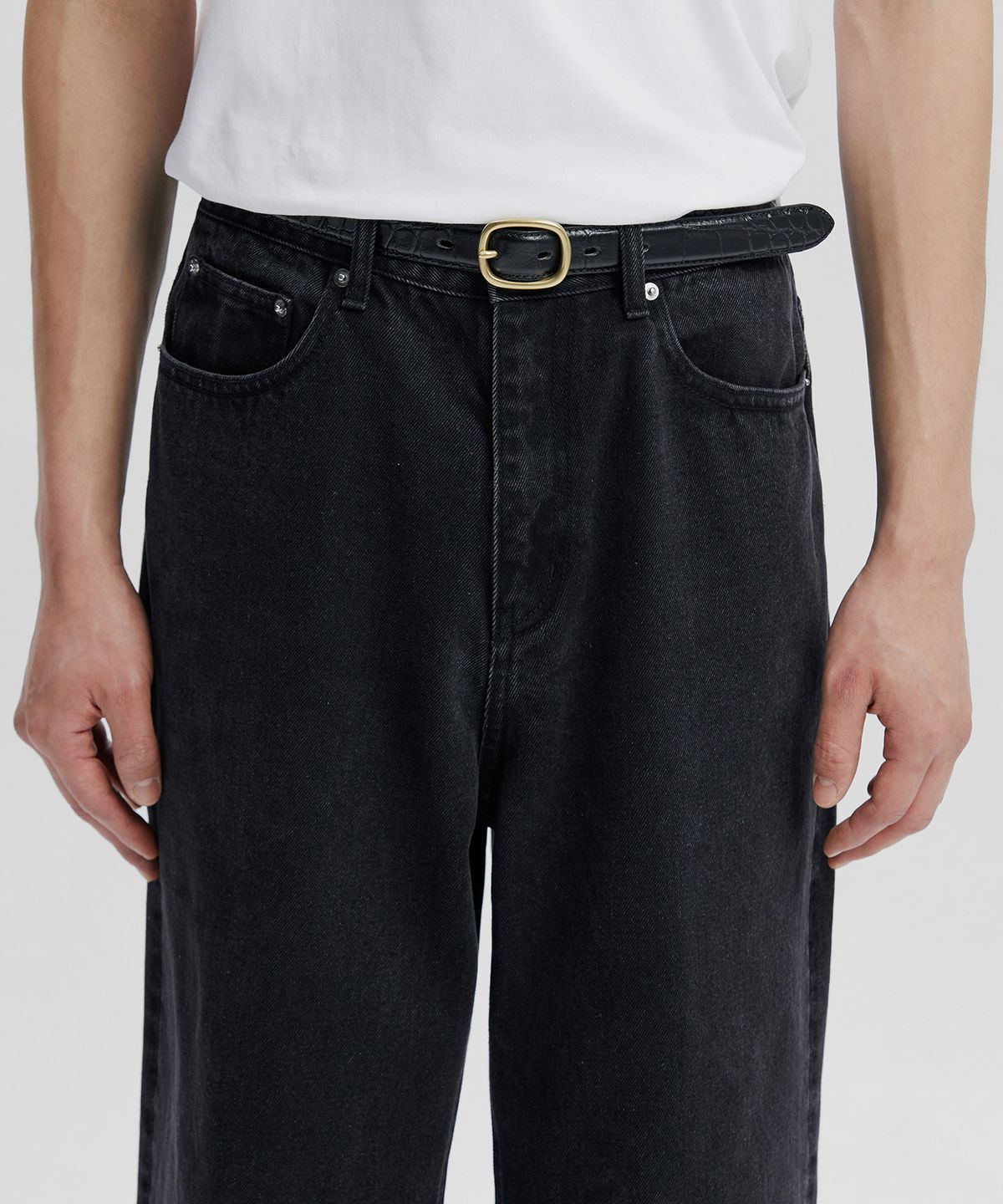 브랜디드(BRANDED) COMFY JEANS (WASHED BLACK)