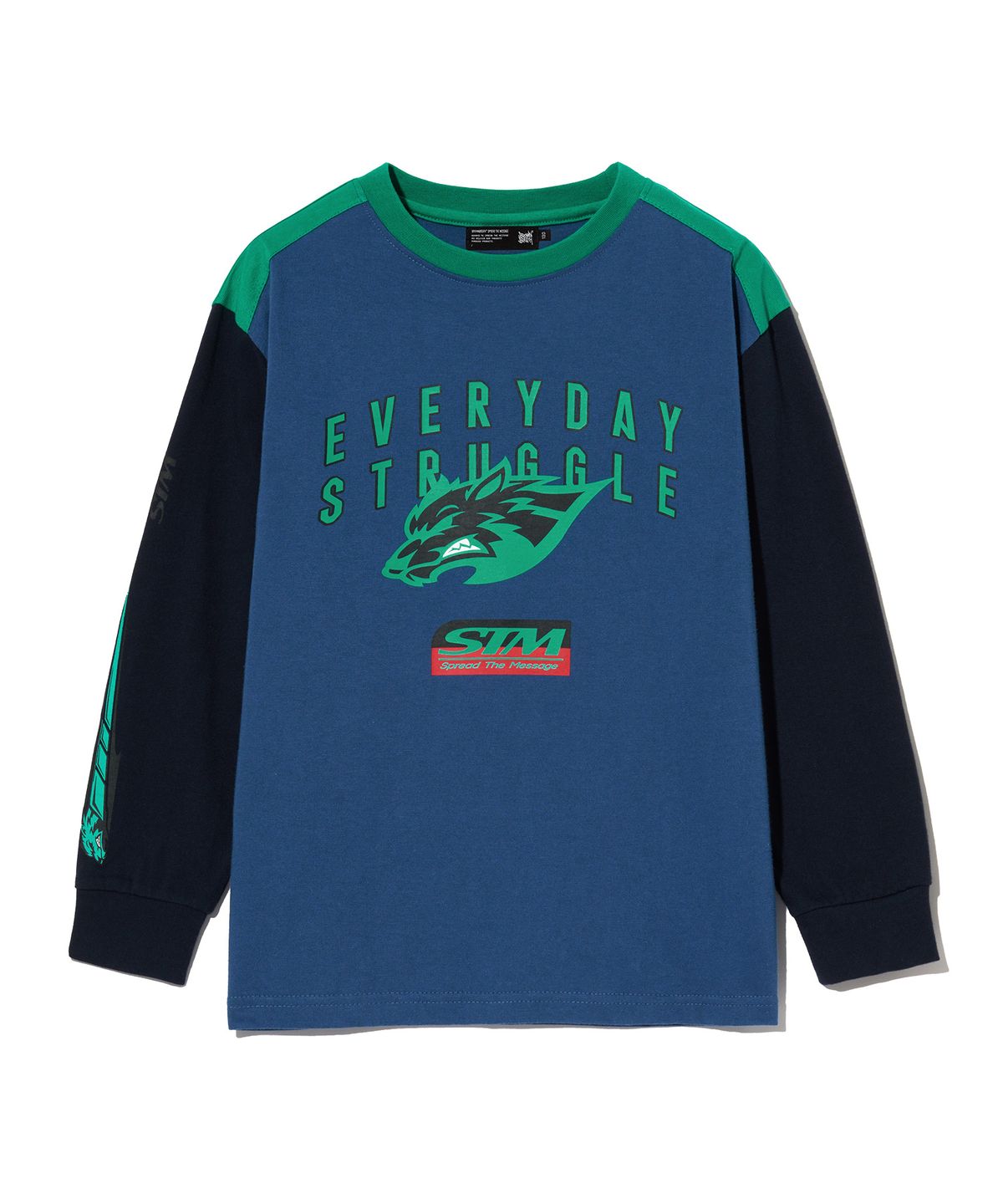 브라운브레스 키즈(BROWNBREATH KIDS) KIDS BLOCK LONGSLEEVE - BLUE