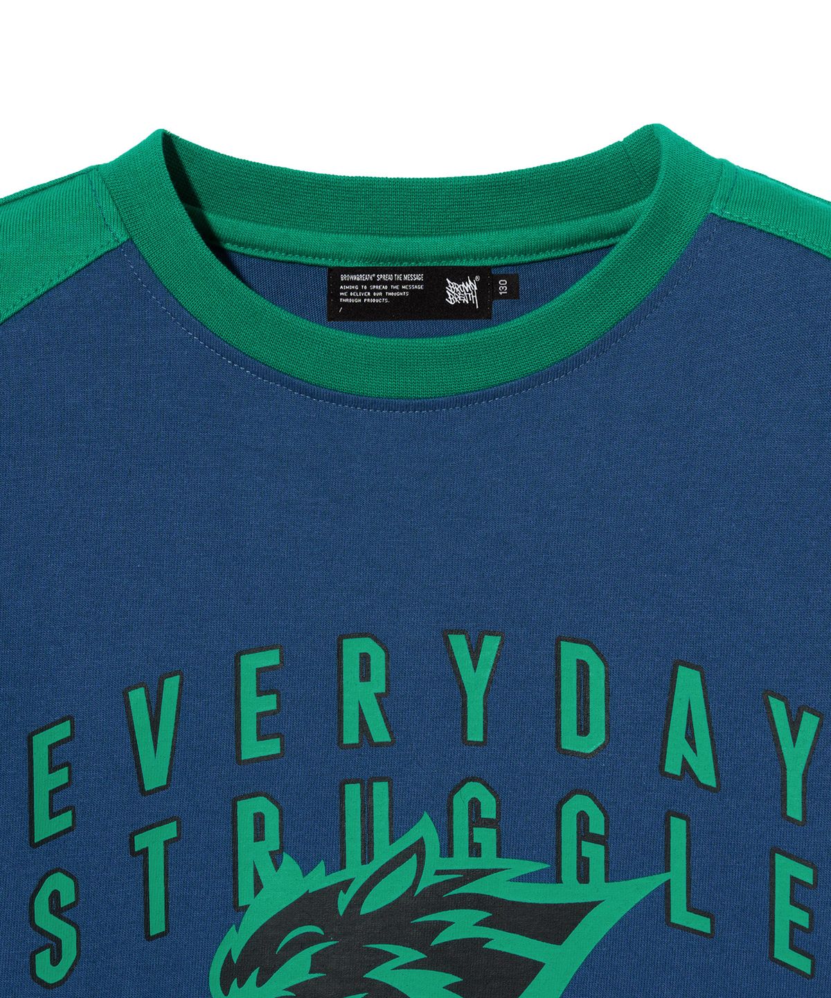 브라운브레스 키즈(BROWNBREATH KIDS) KIDS BLOCK LONGSLEEVE - BLUE