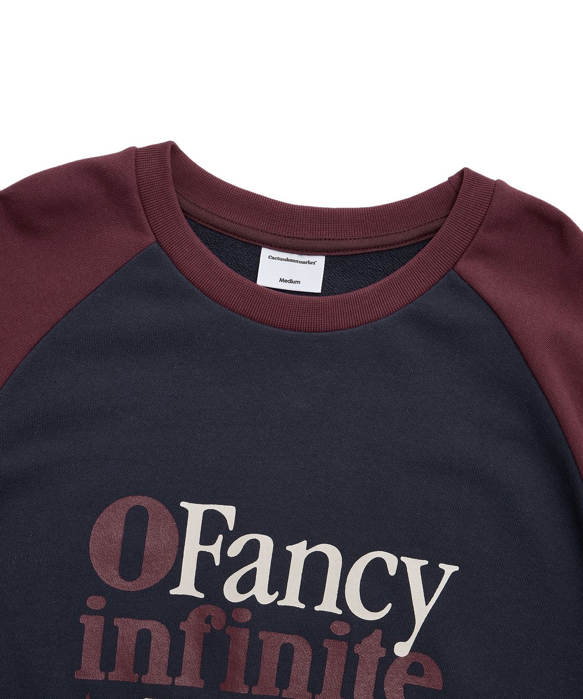 캑터스도넛마켓(CACTUSDONUTMARKET) Fancy Infinite Raglan Sweatshirt - Burgundy