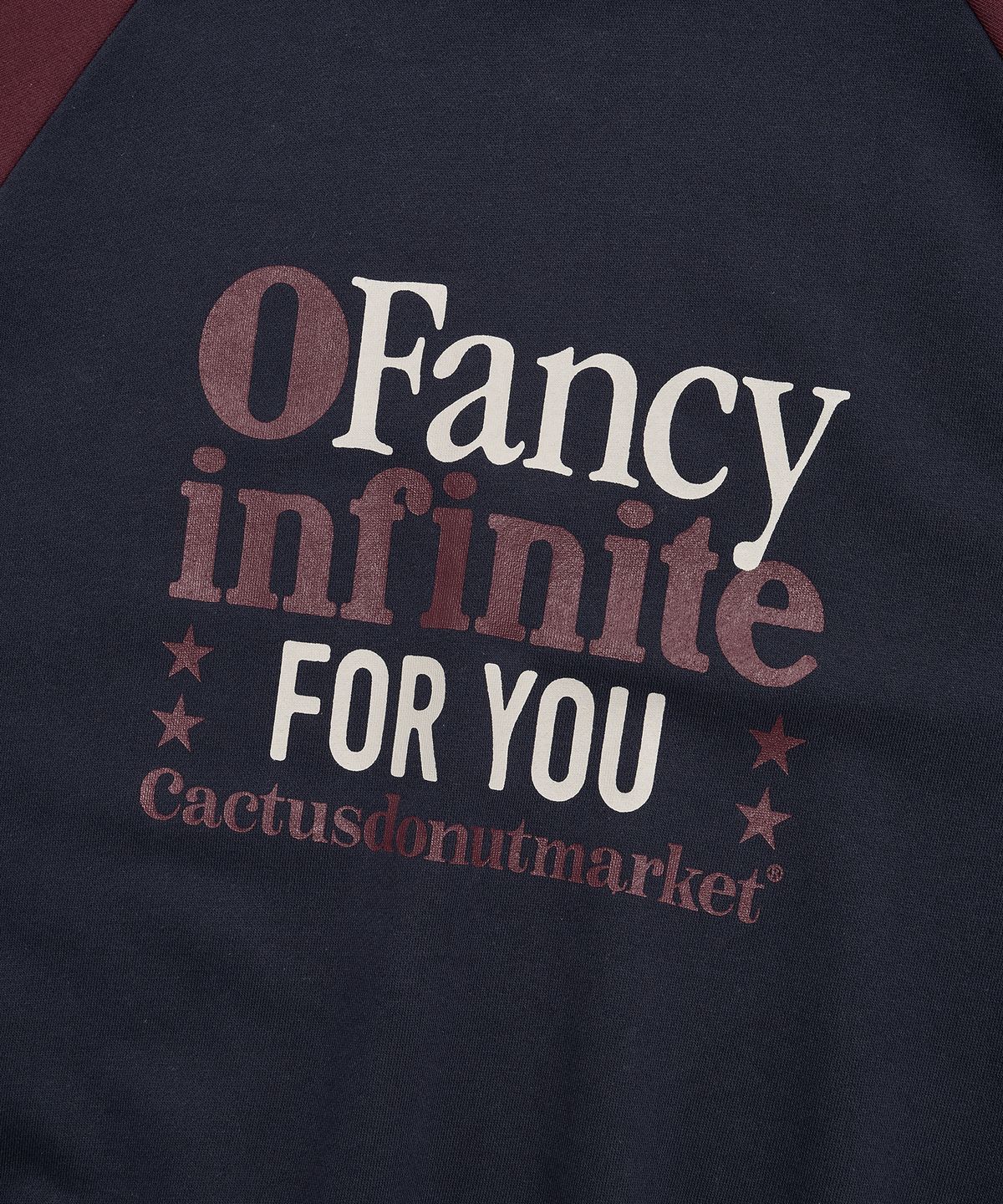 캑터스도넛마켓(CACTUSDONUTMARKET) Fancy Infinite Raglan Sweatshirt - Burgundy