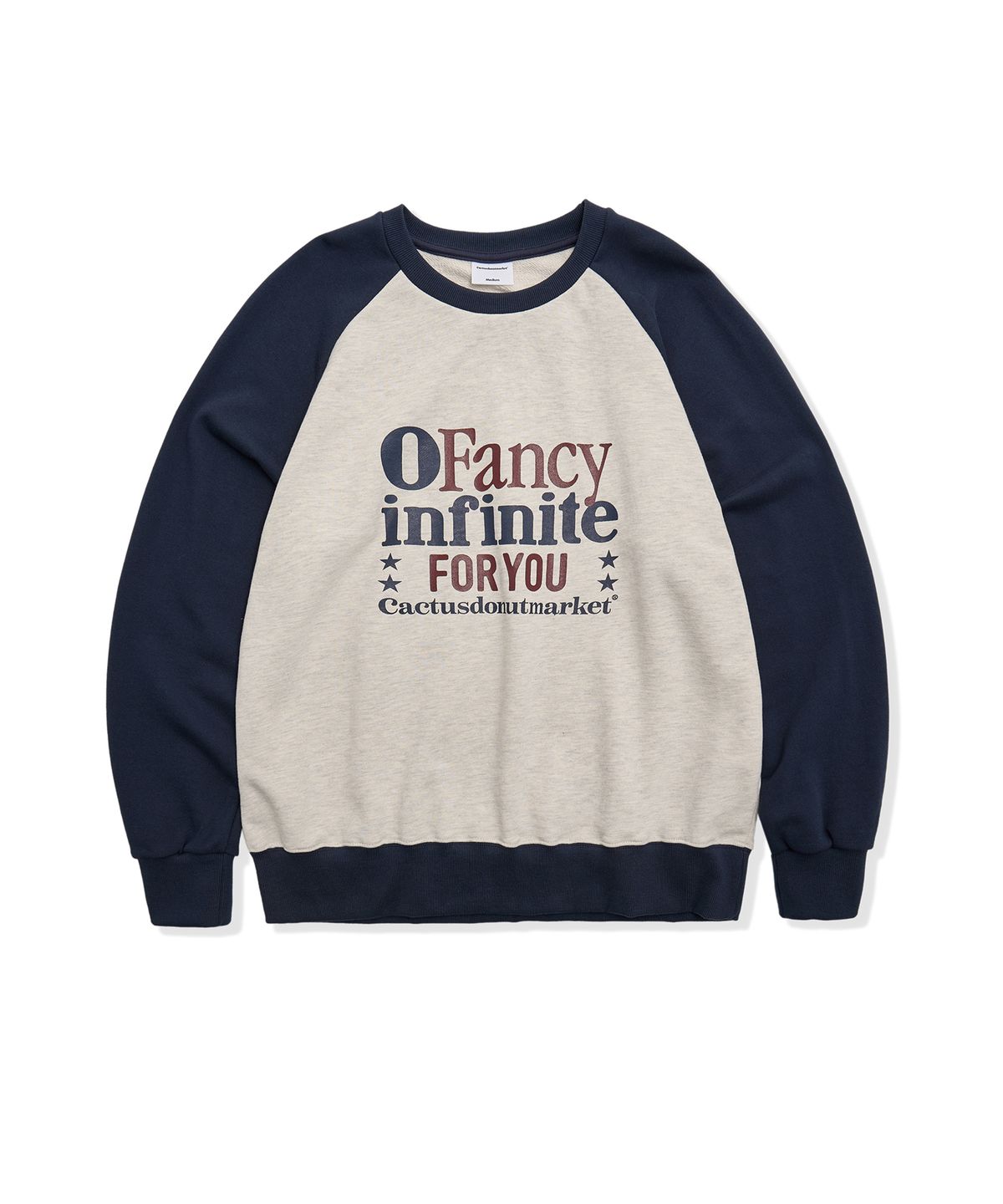 캑터스도넛마켓(CACTUSDONUTMARKET) Fancy Infinite Raglan Sweatshirt - Navy
