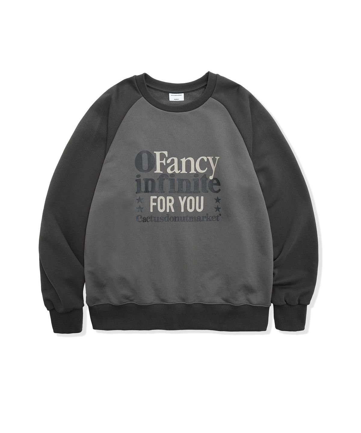 캑터스도넛마켓(CACTUSDONUTMARKET) Fancy Infinite Raglan Sweatshirt - Charcoal