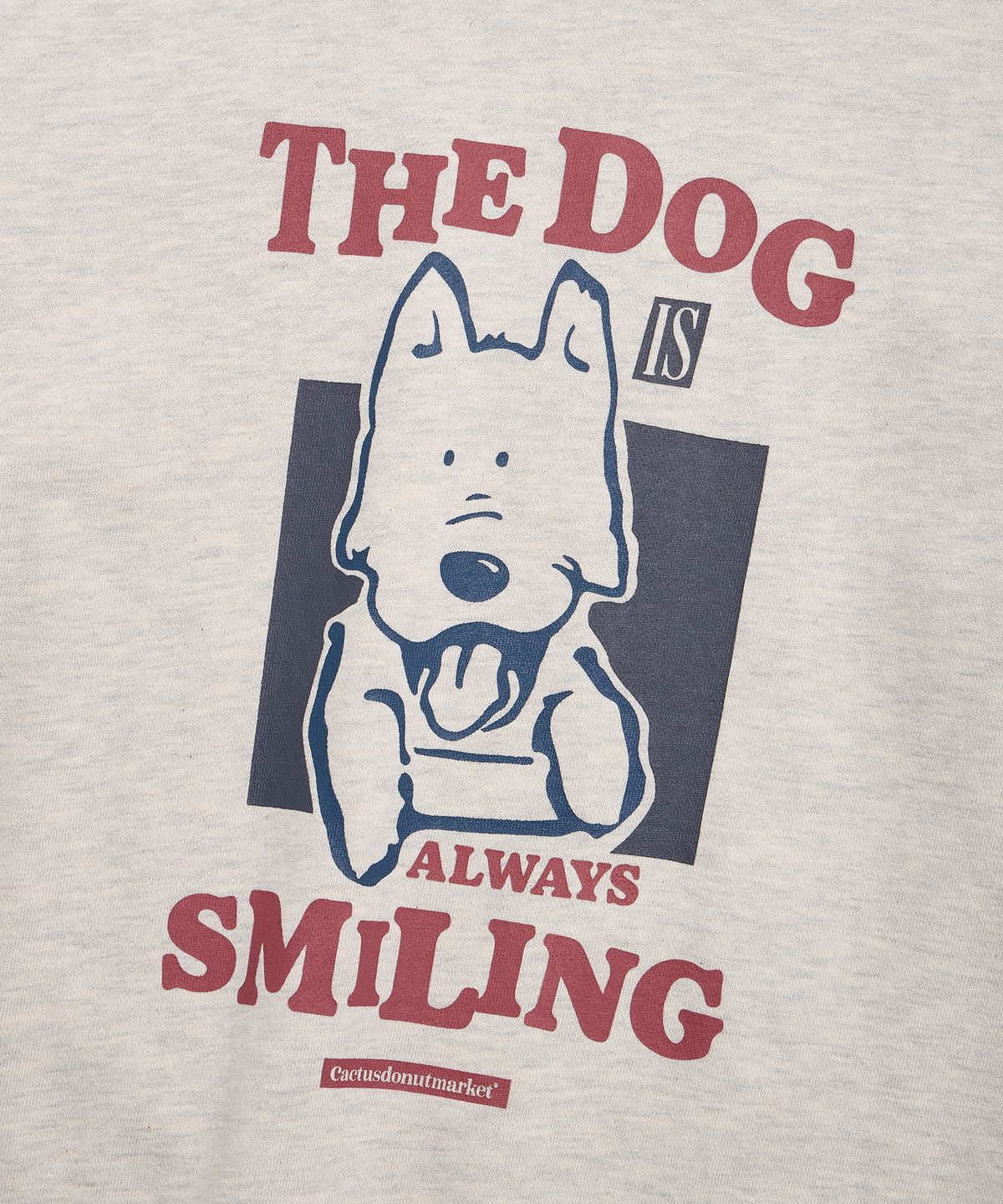 캑터스도넛마켓(CACTUSDONUTMARKET) Smiling Dog Raglan Sweatshirt - Oatmeal