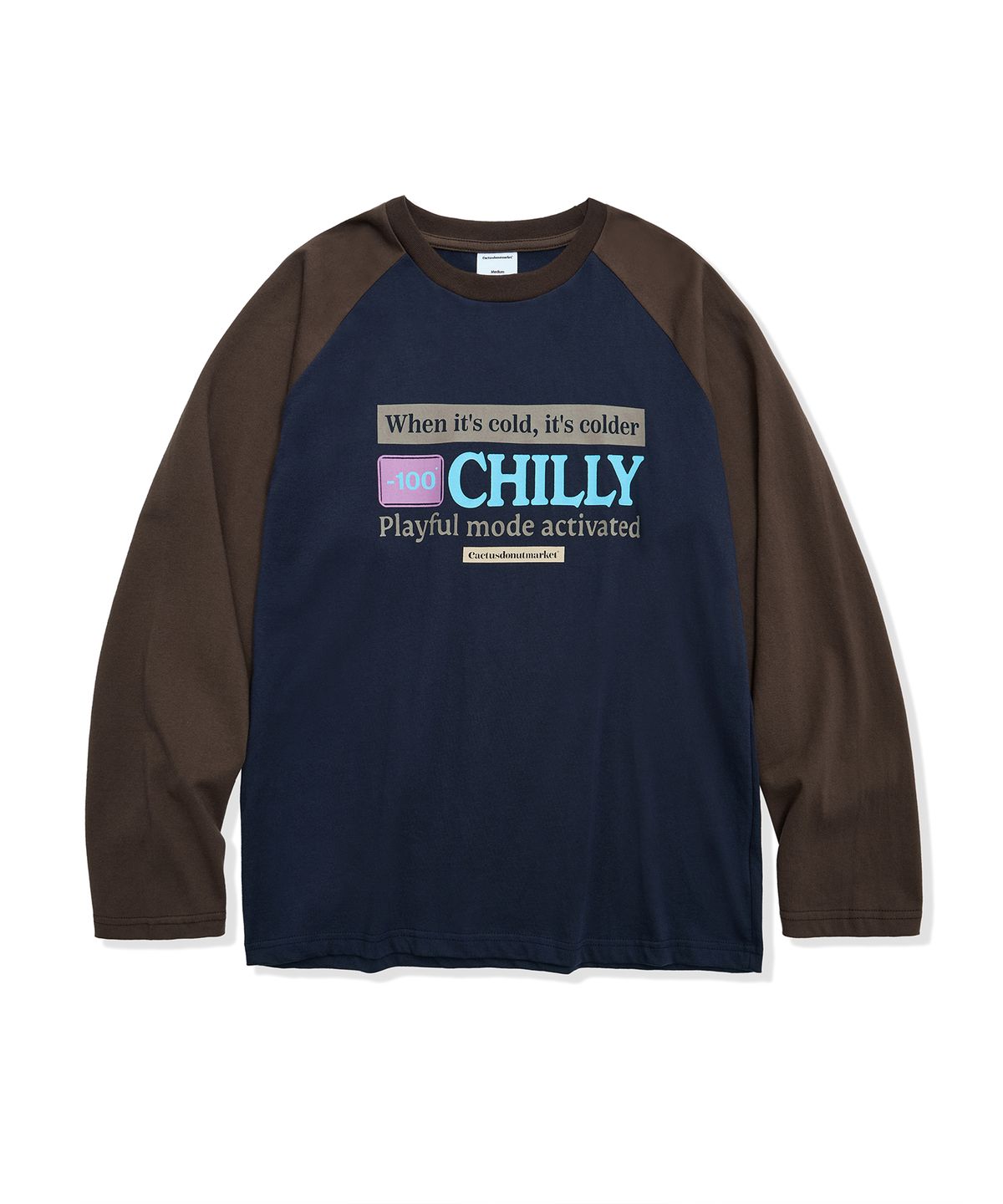 캑터스도넛마켓(CACTUSDONUTMARKET) Chilly Raglan LS Tee - Navy