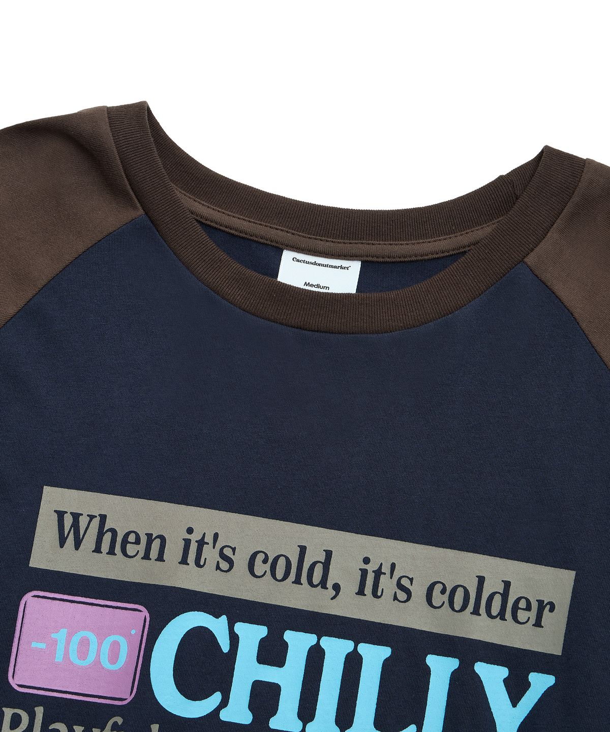 캑터스도넛마켓(CACTUSDONUTMARKET) Chilly Raglan LS Tee - Navy