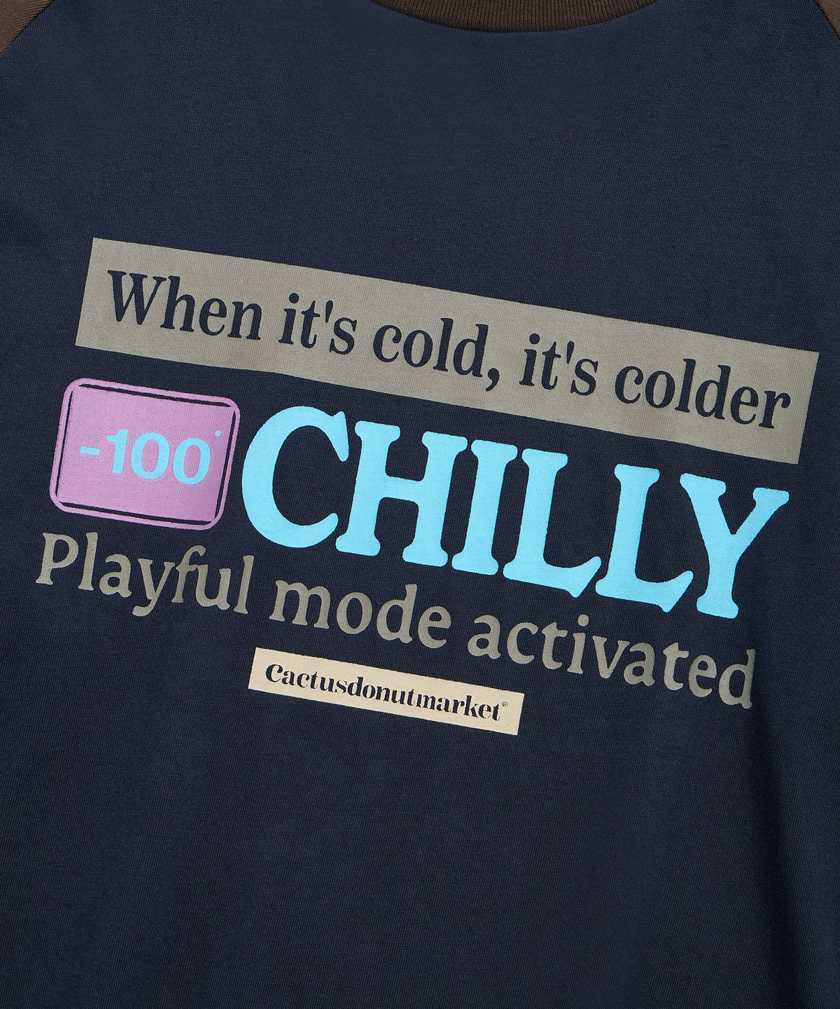 캑터스도넛마켓(CACTUSDONUTMARKET) Chilly Raglan LS Tee - Navy