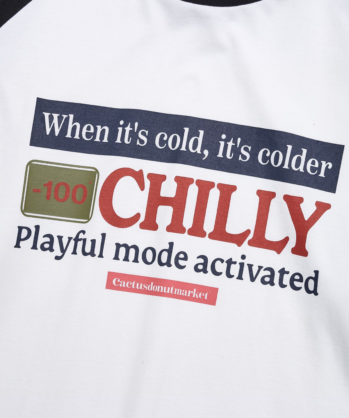 캑터스도넛마켓(CACTUSDONUTMARKET) Chilly Raglan LS Tee - White