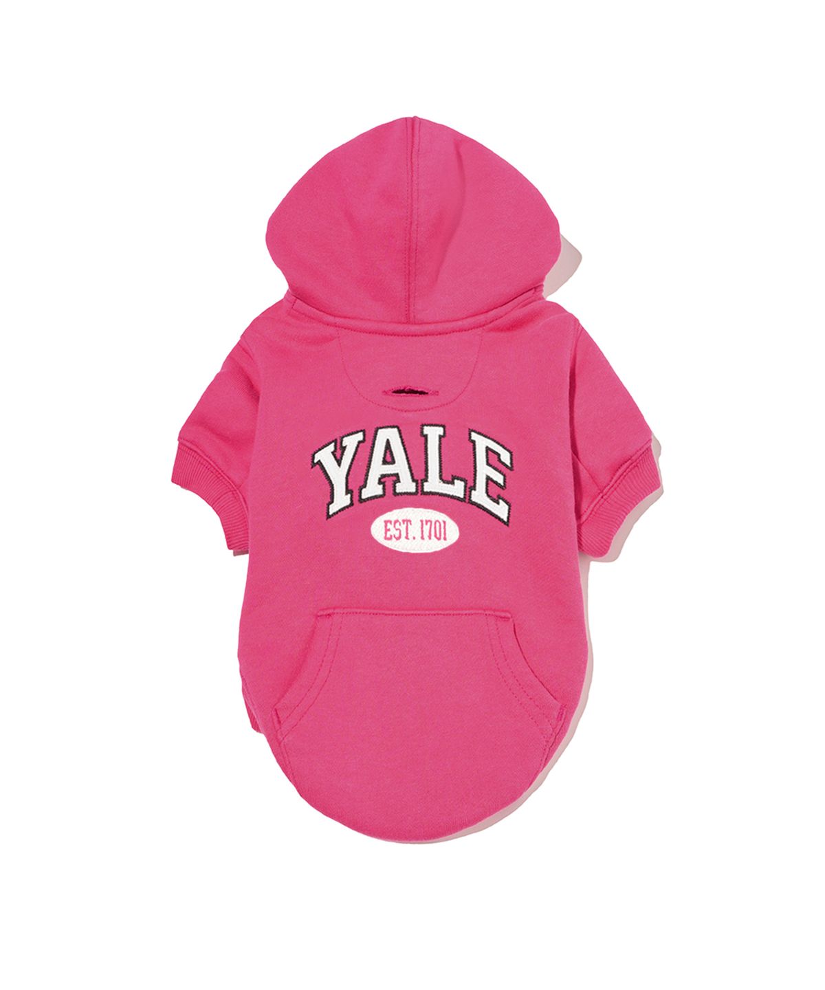 예일(YALE) 투톤아치 도기 후드_핫핑크