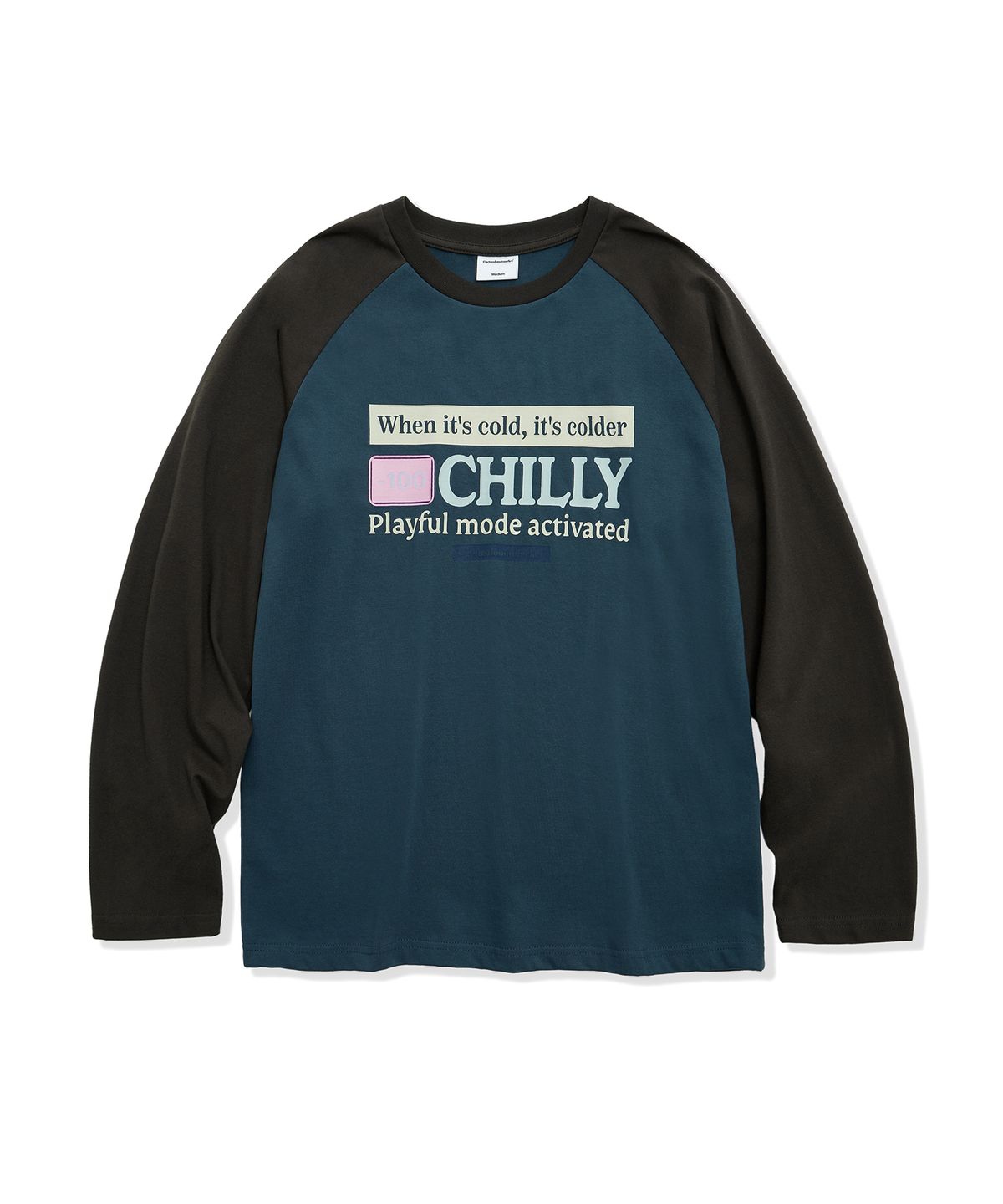 캑터스도넛마켓(CACTUSDONUTMARKET) Chilly Raglan LS Tee - Steel Blue