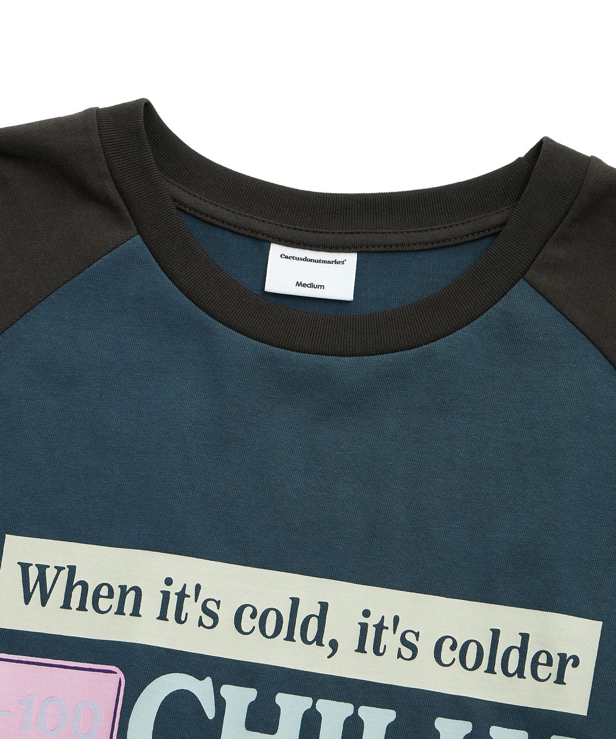 캑터스도넛마켓(CACTUSDONUTMARKET) Chilly Raglan LS Tee - Steel Blue