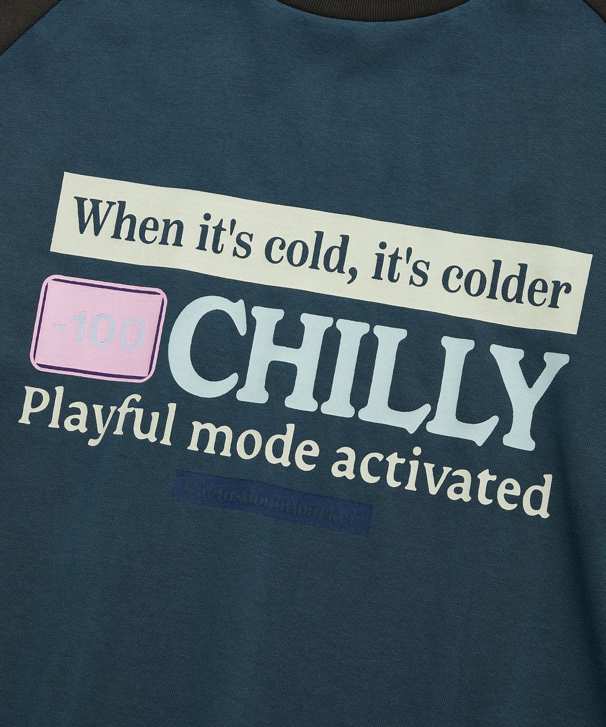 캑터스도넛마켓(CACTUSDONUTMARKET) Chilly Raglan LS Tee - Steel Blue